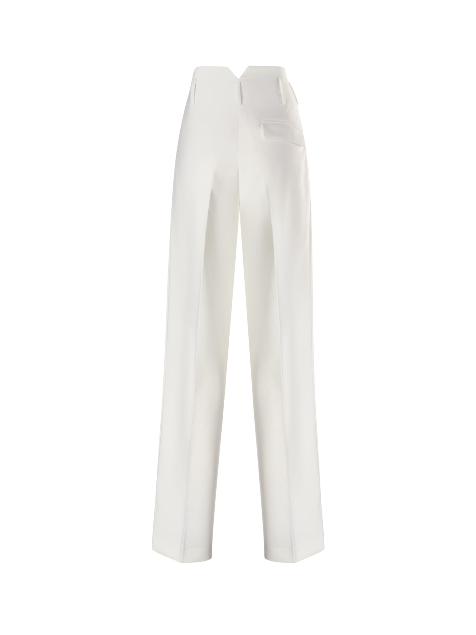 Shop Genny Straight High-waisted Trousers In White