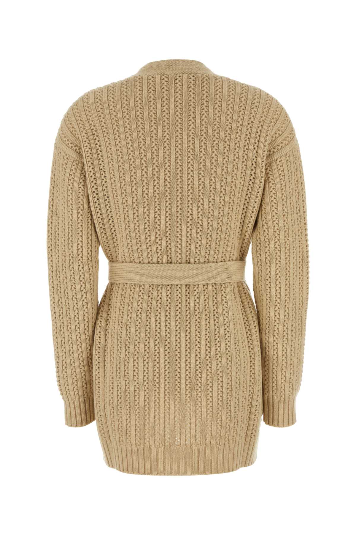 Shop Max Mara Beige Wool Blend Balzac Cardigan In Ecru