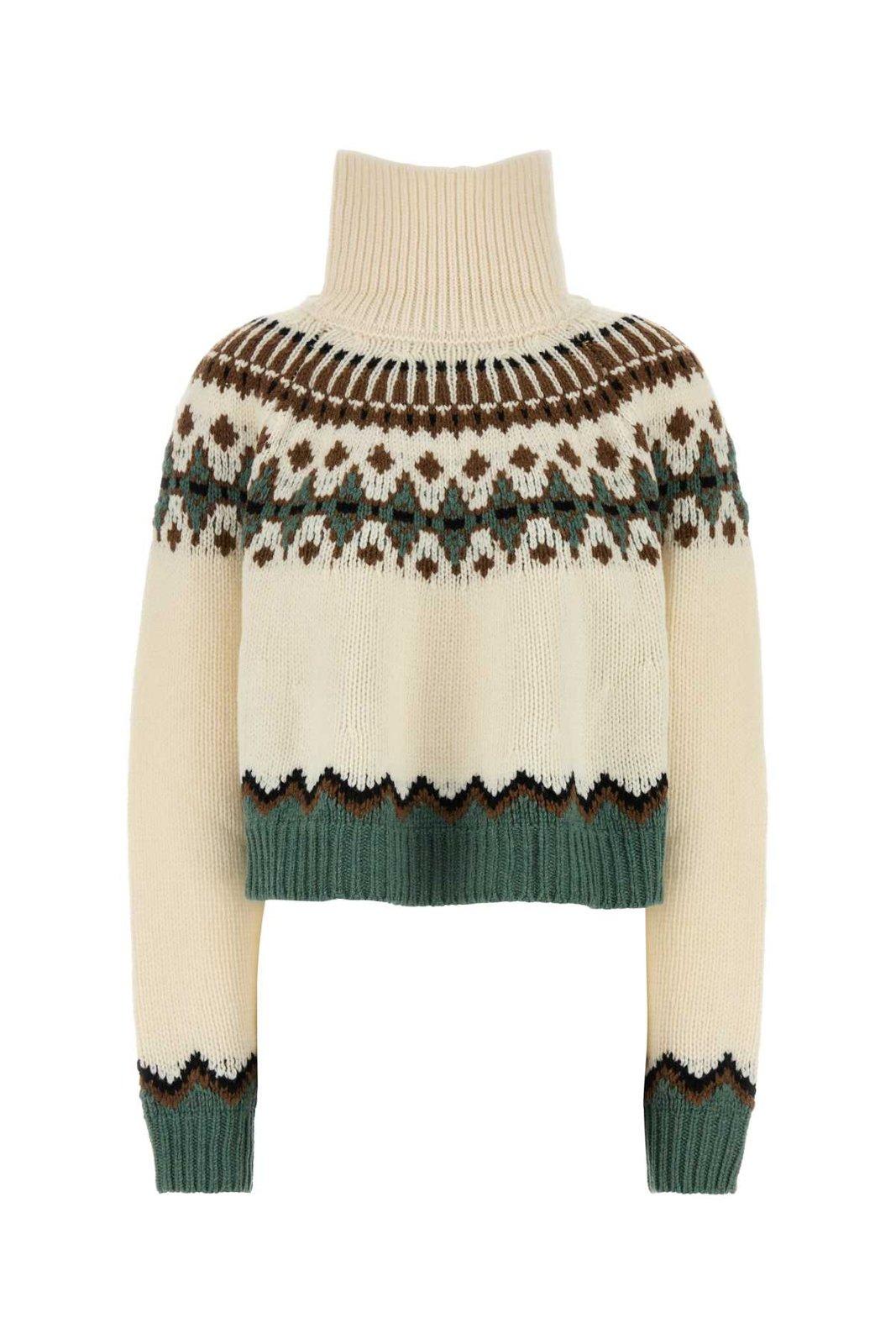 Shop Alanui Sweet Winter Roll-neck Knitted Jumper In White/multicolor