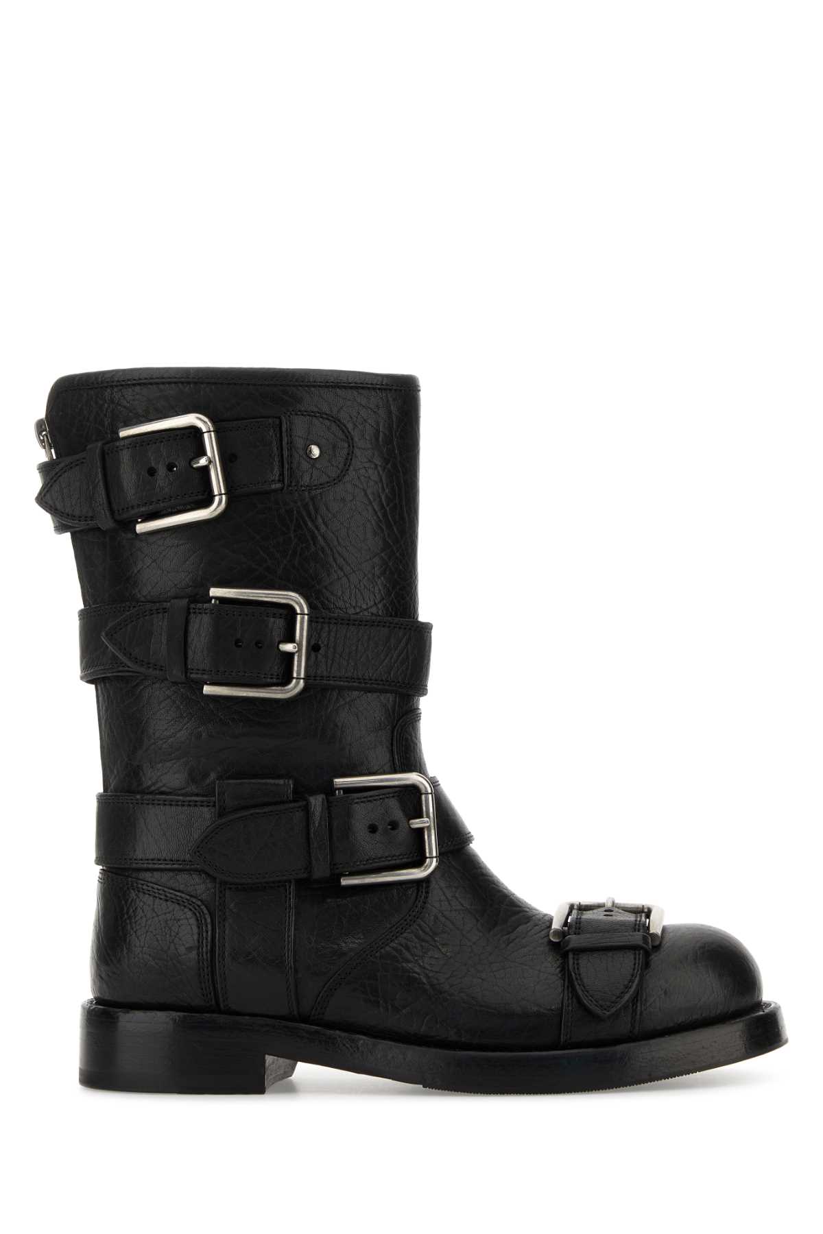 Dolce & Gabbana Black Leather Boots In Black