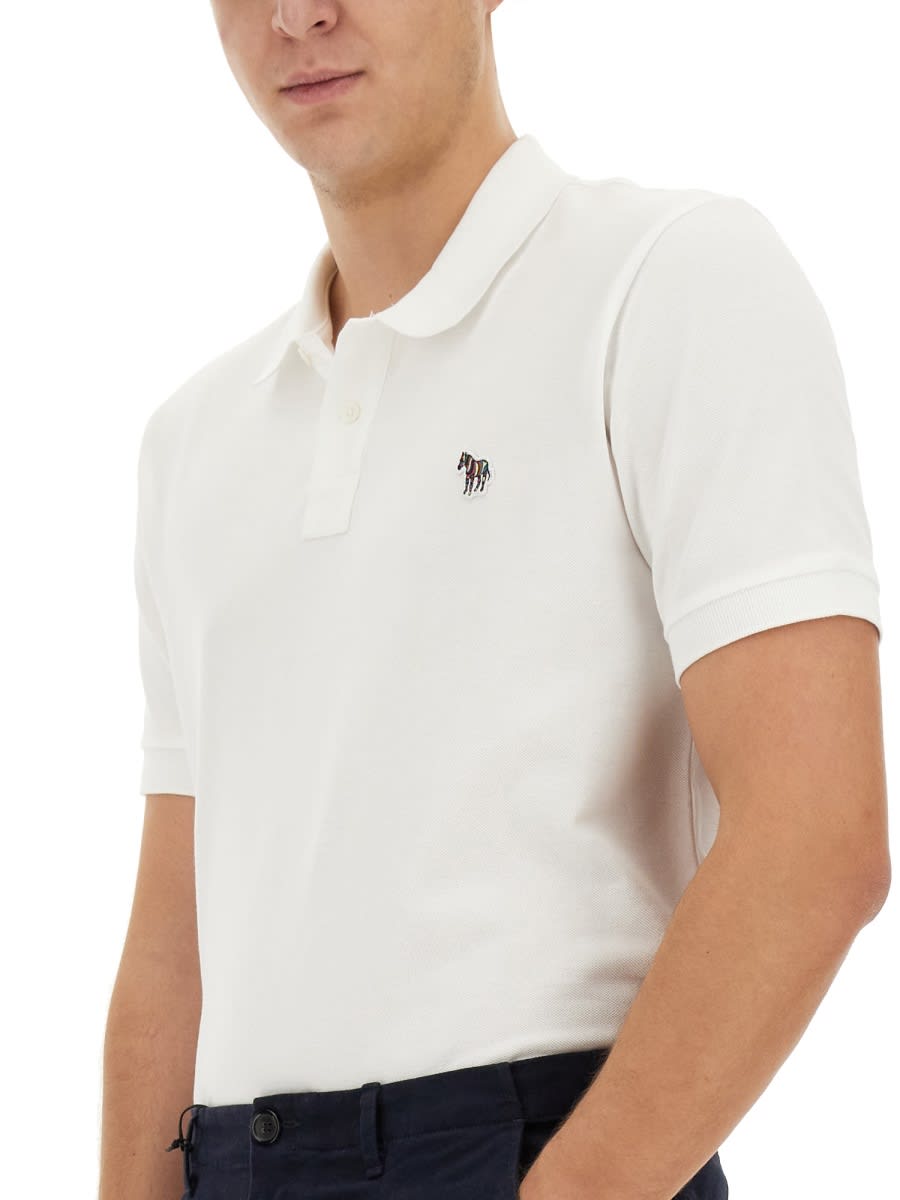 Shop Ps By Paul Smith Polo With Logo Patch In White