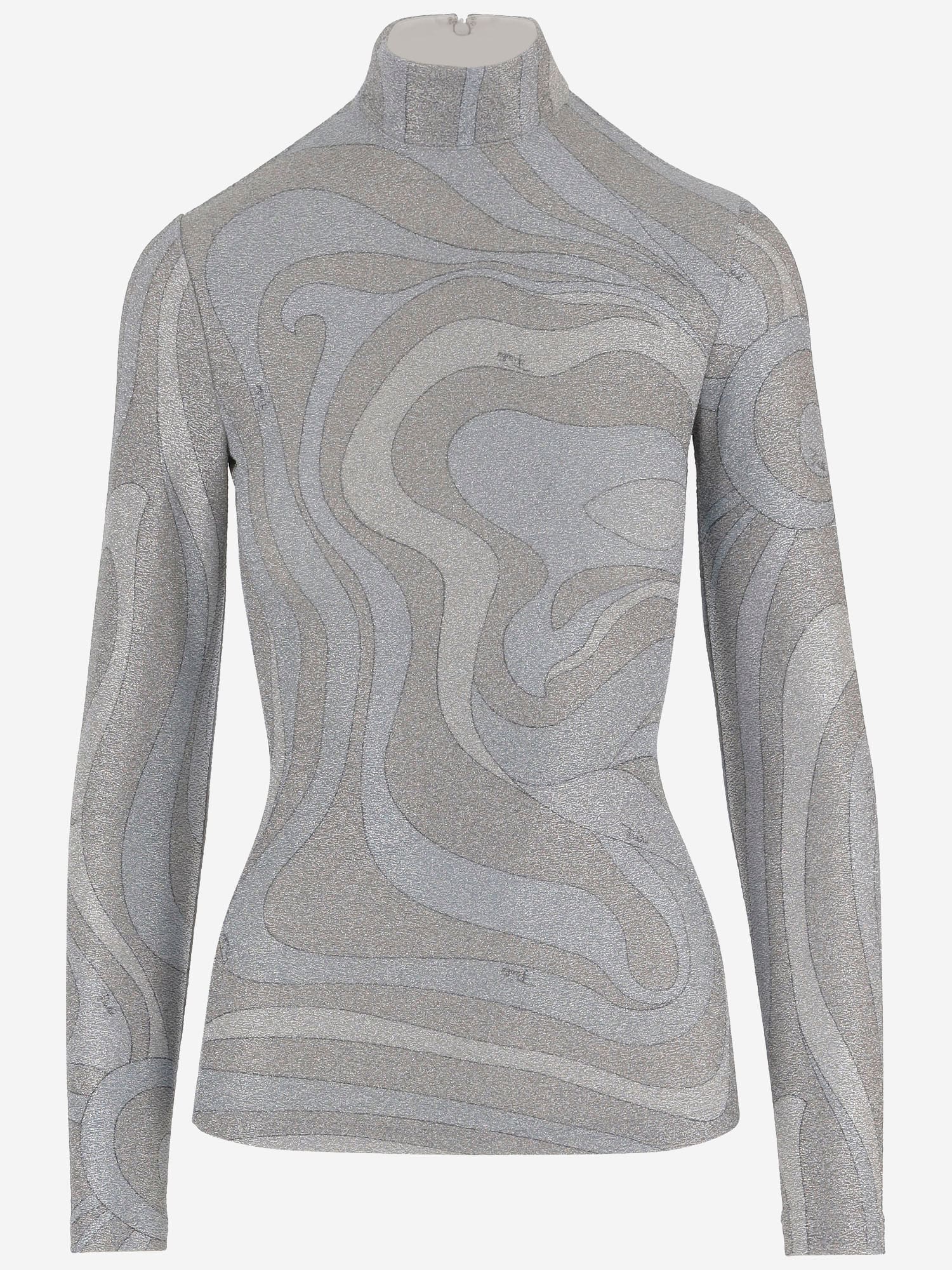 Pucci Patterned Top In Silver