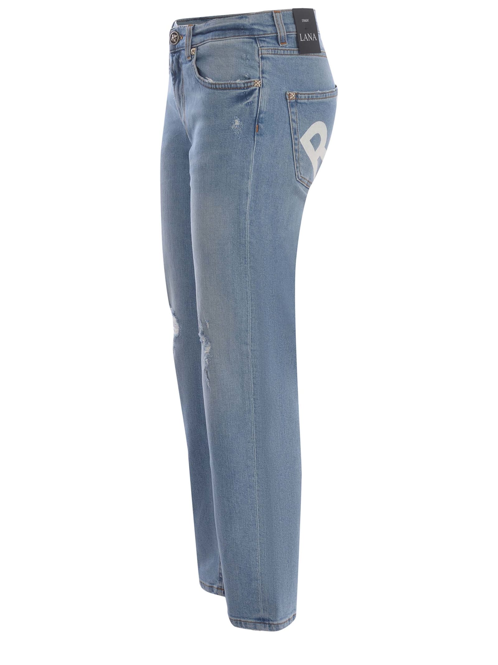 Shop Richmond Jeans  Kemoto Made Of Denim In Denim Azzurro