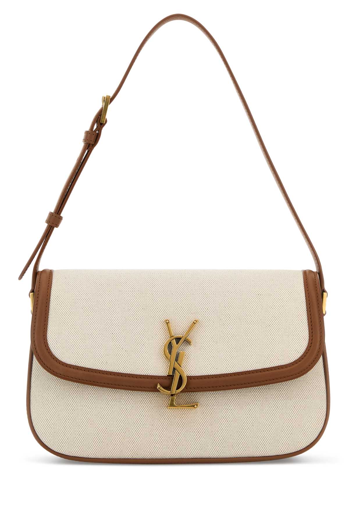 Saint Laurent Sand Canvas Solferino Shoulder Bag
