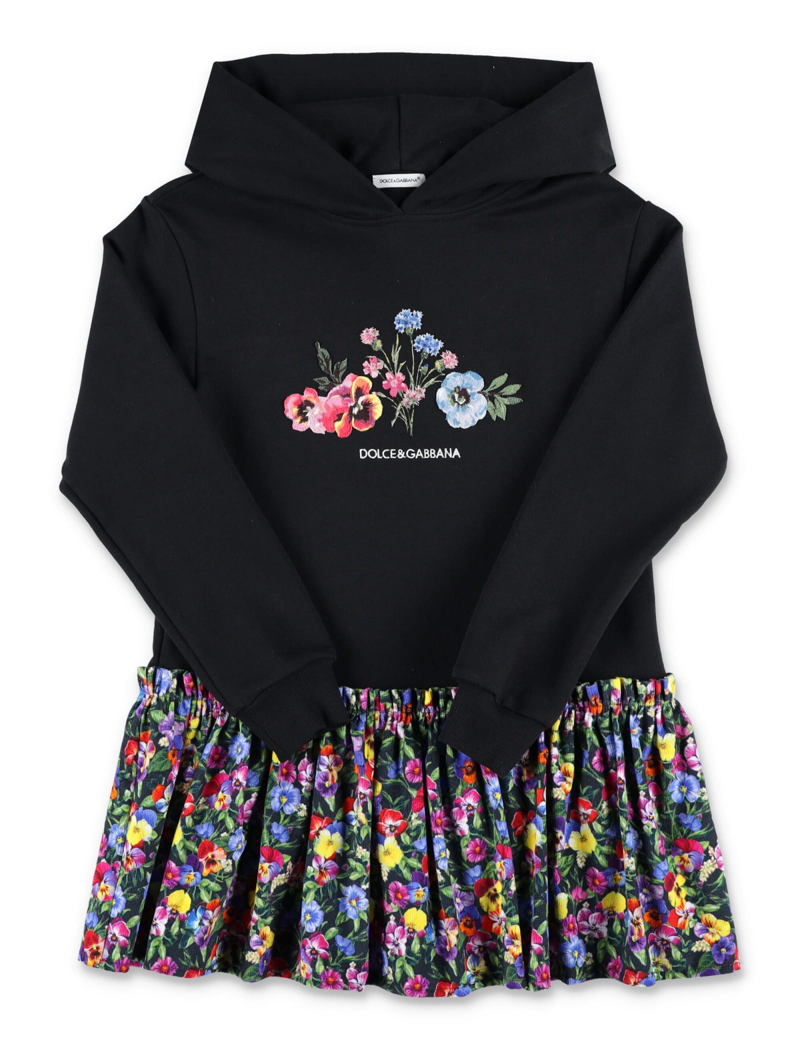 Dolce & Gabbana Kids' Hoodie Dress In Black