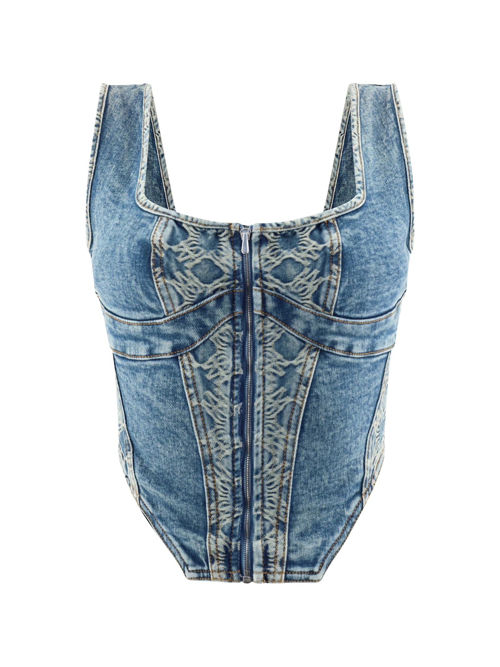 Shop Amiri Top In Classic Mid Indigo