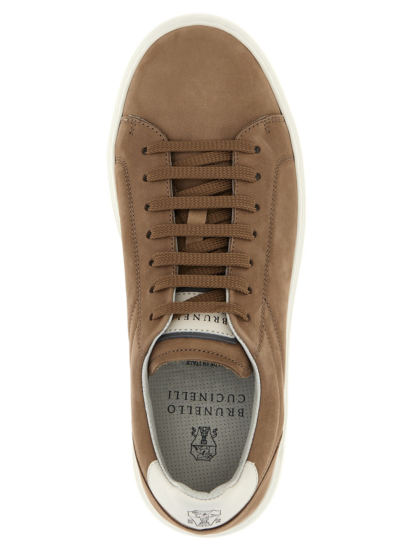 Shop Brunello Cucinelli Suede Sneakers In Beige