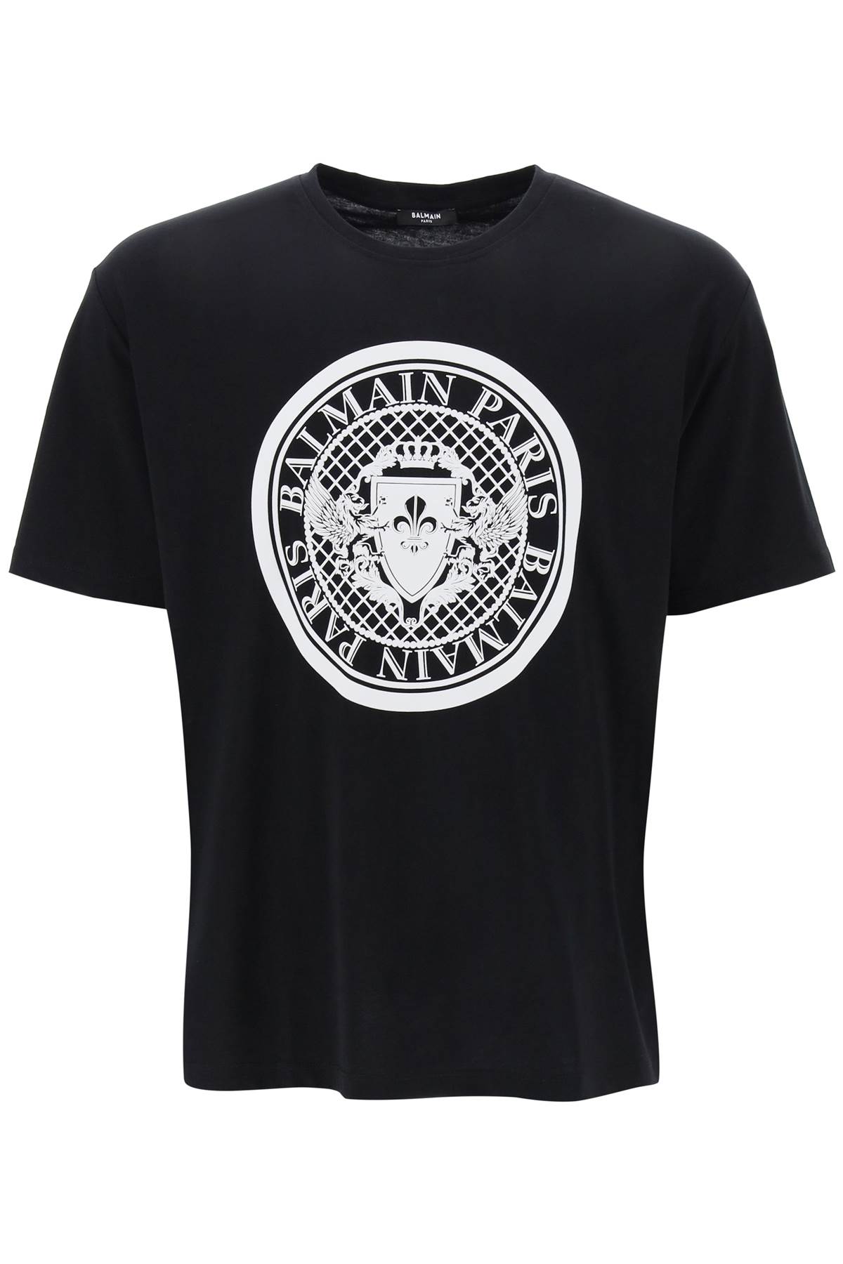 Shop Balmain Logo Medallion T-shirt In Black