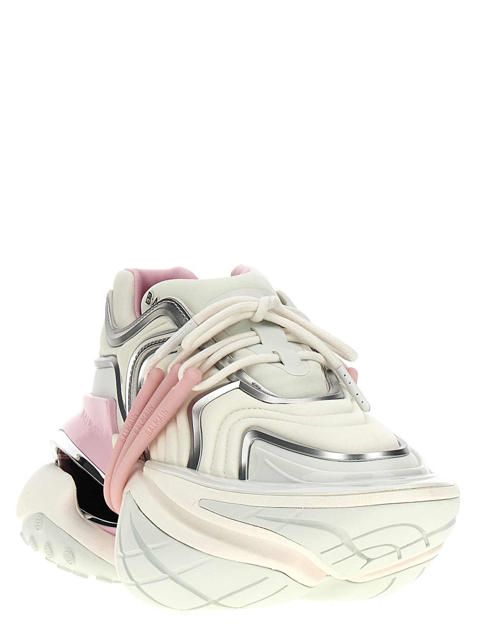 Shop Balmain Unicorn Wave Sneakers In Pink