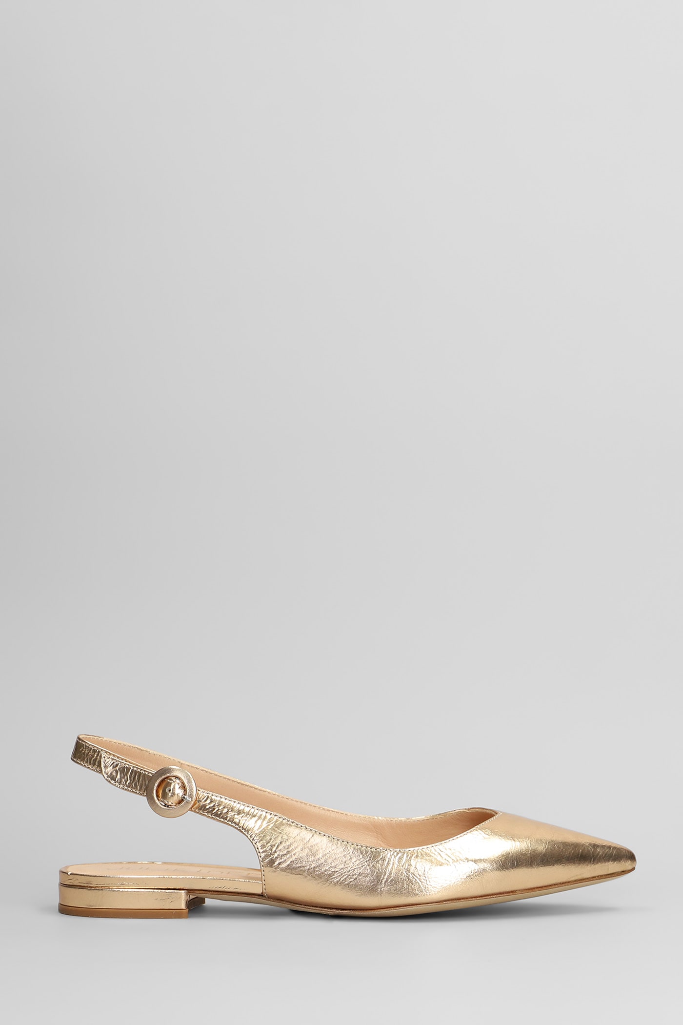 Ballet Flats In Copper Leather