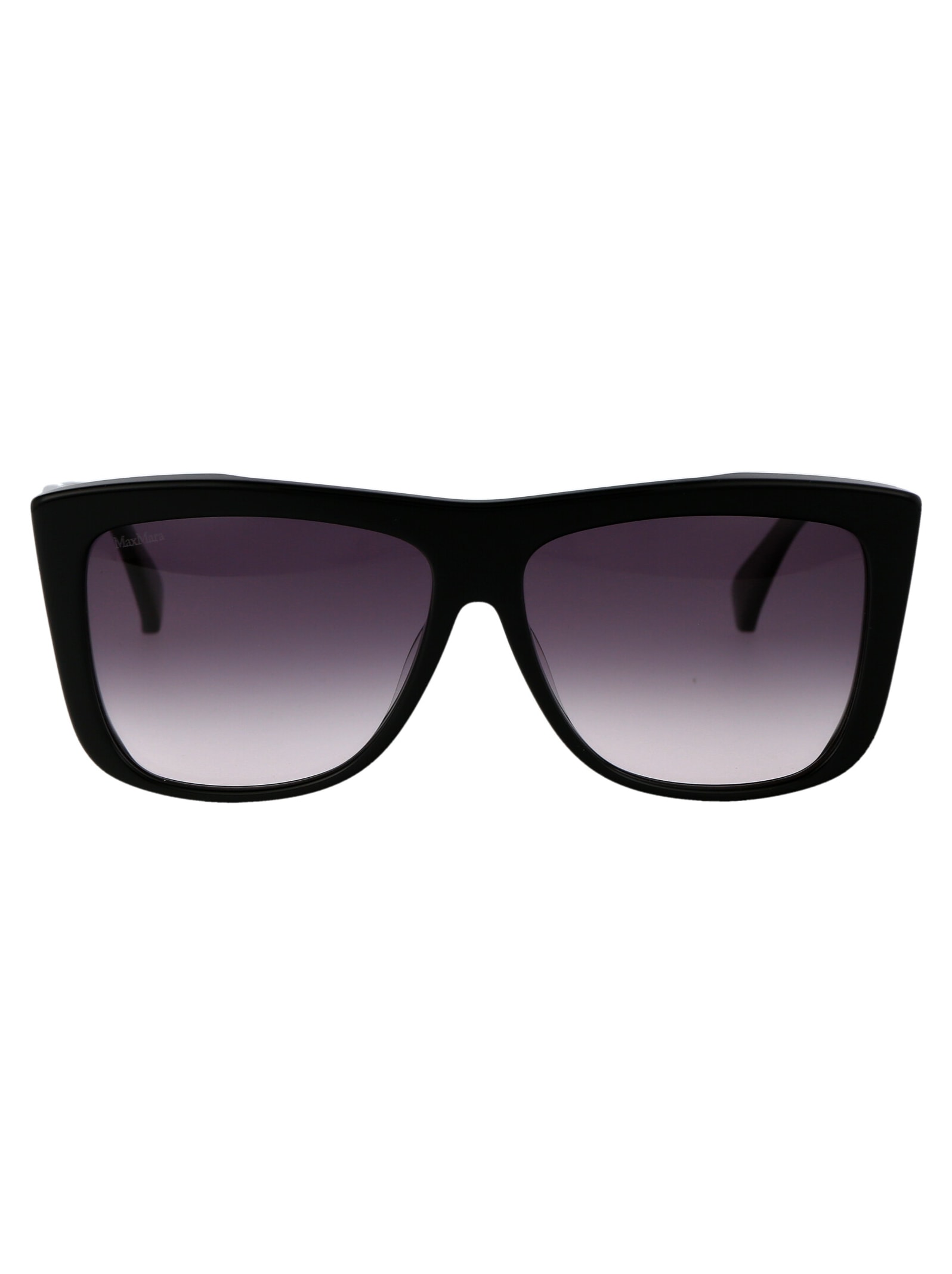 Shop Max Mara Lee1 Sunglasses In 01b Nero Lucido/fumo Grad