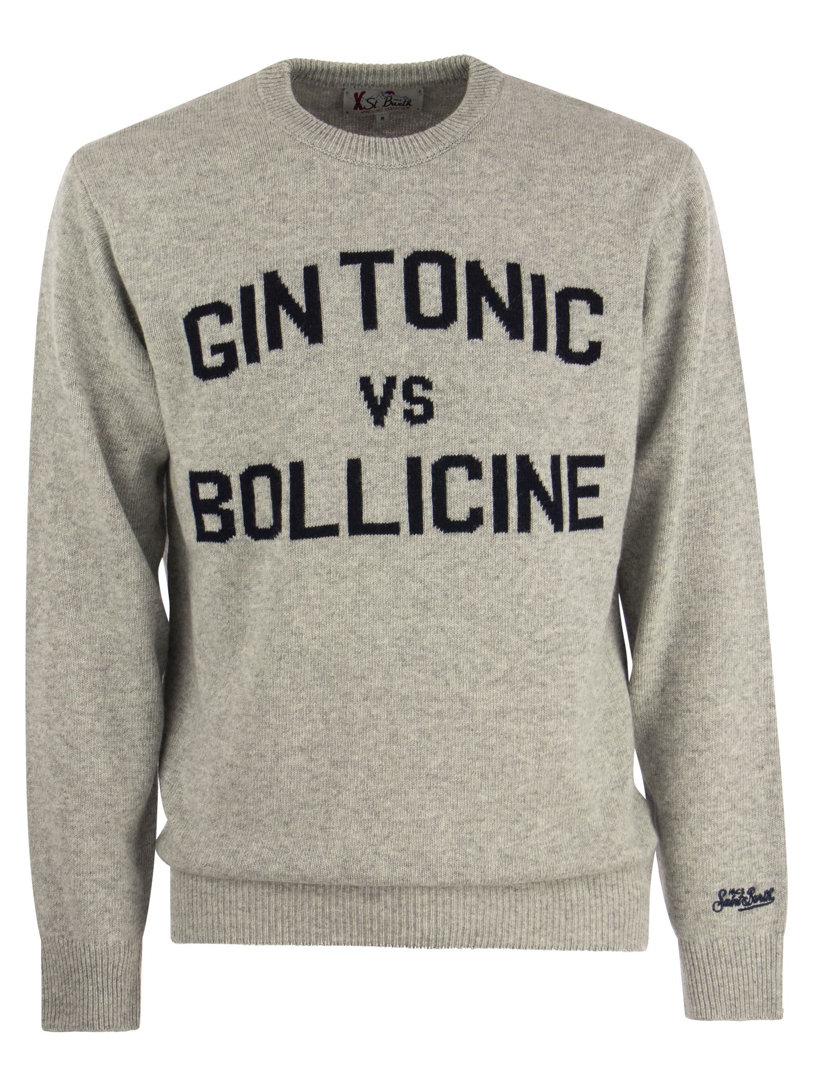 Mc2 Saint Barth Gin Vs Bollicine Jumper In Wool And Cashmere Blend In Grey