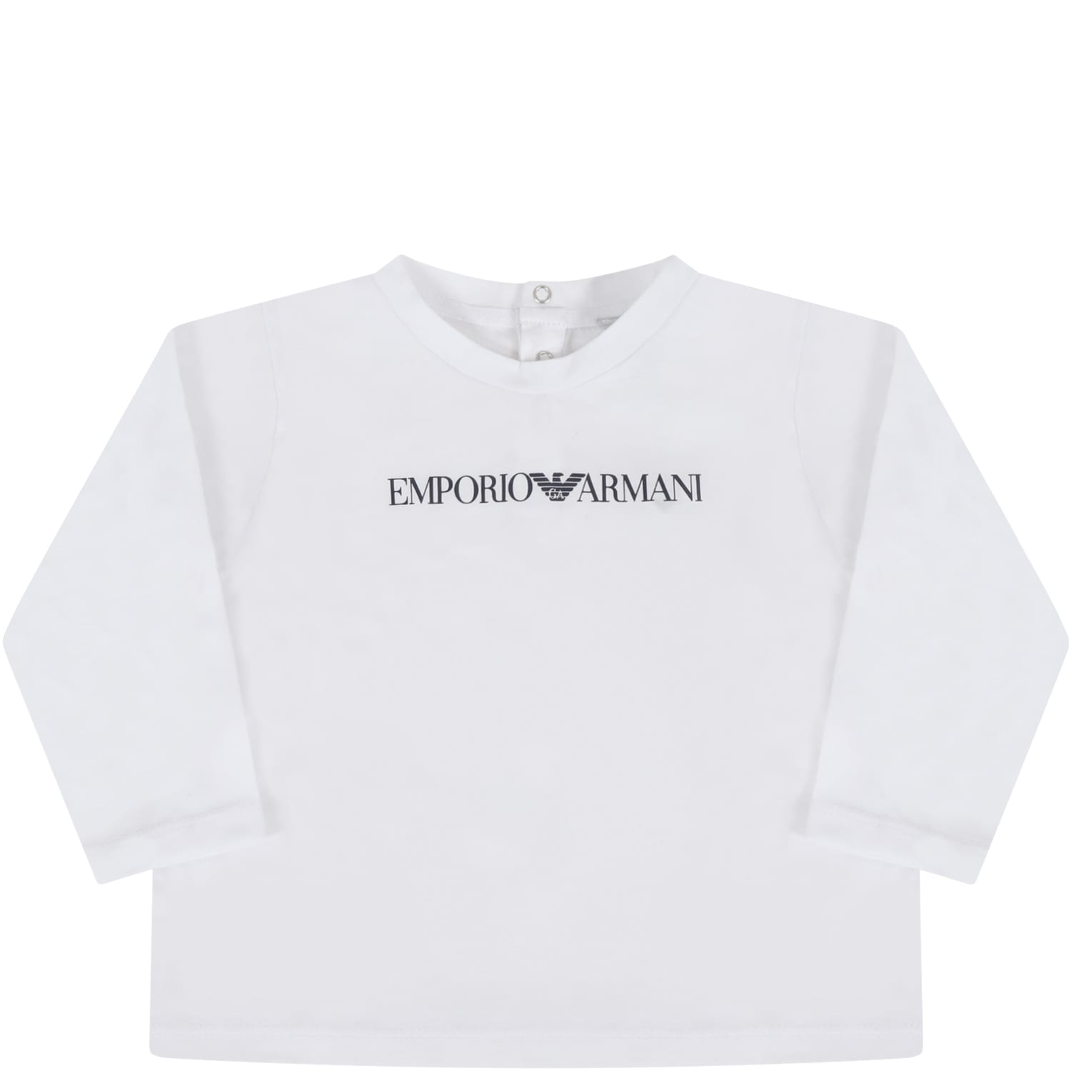 Armani Collezioni White T-shirt For Baby Boy With Logo