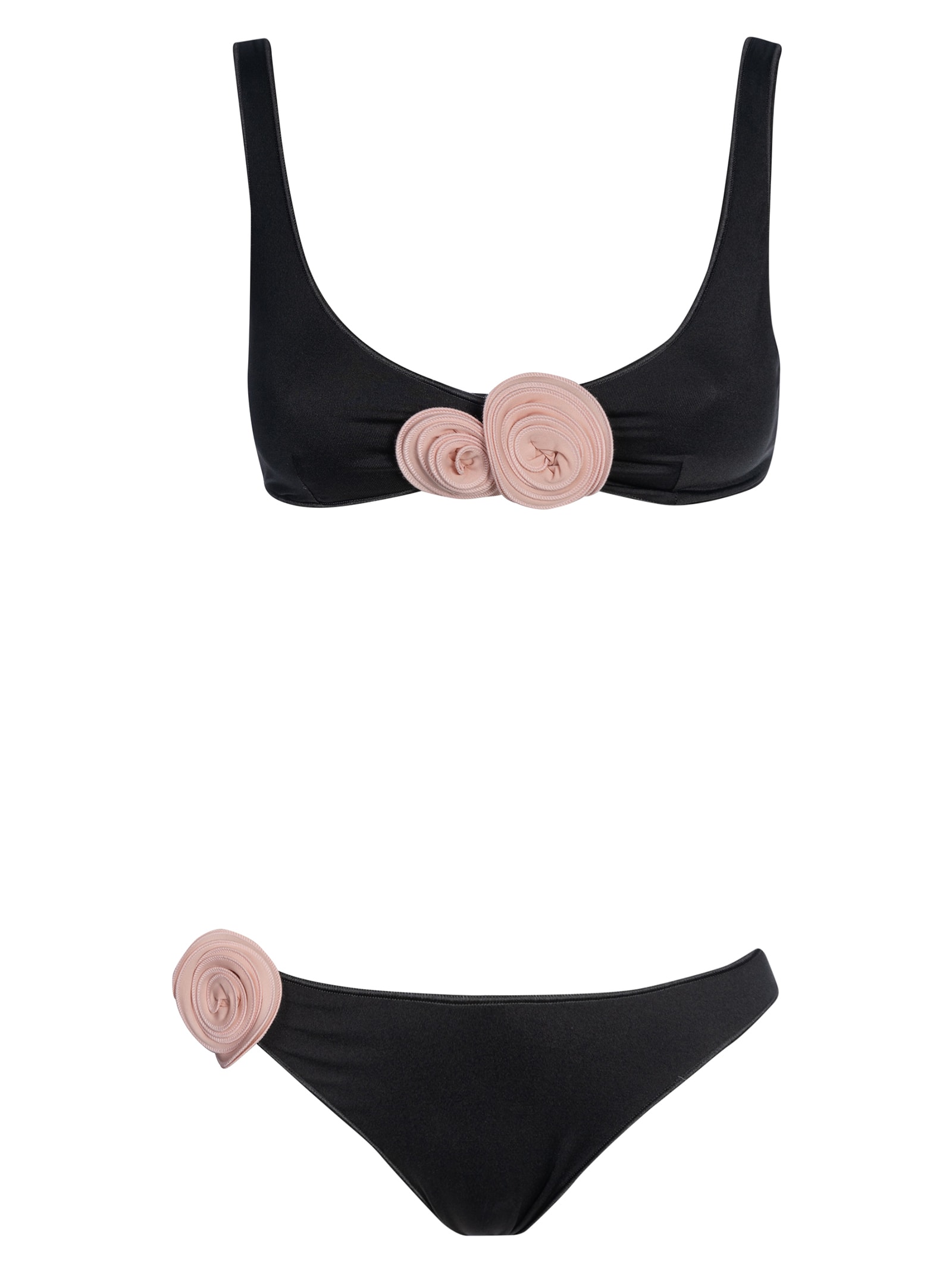 Shop La Reveche Nuha Two-piece Bikini In Black Pink