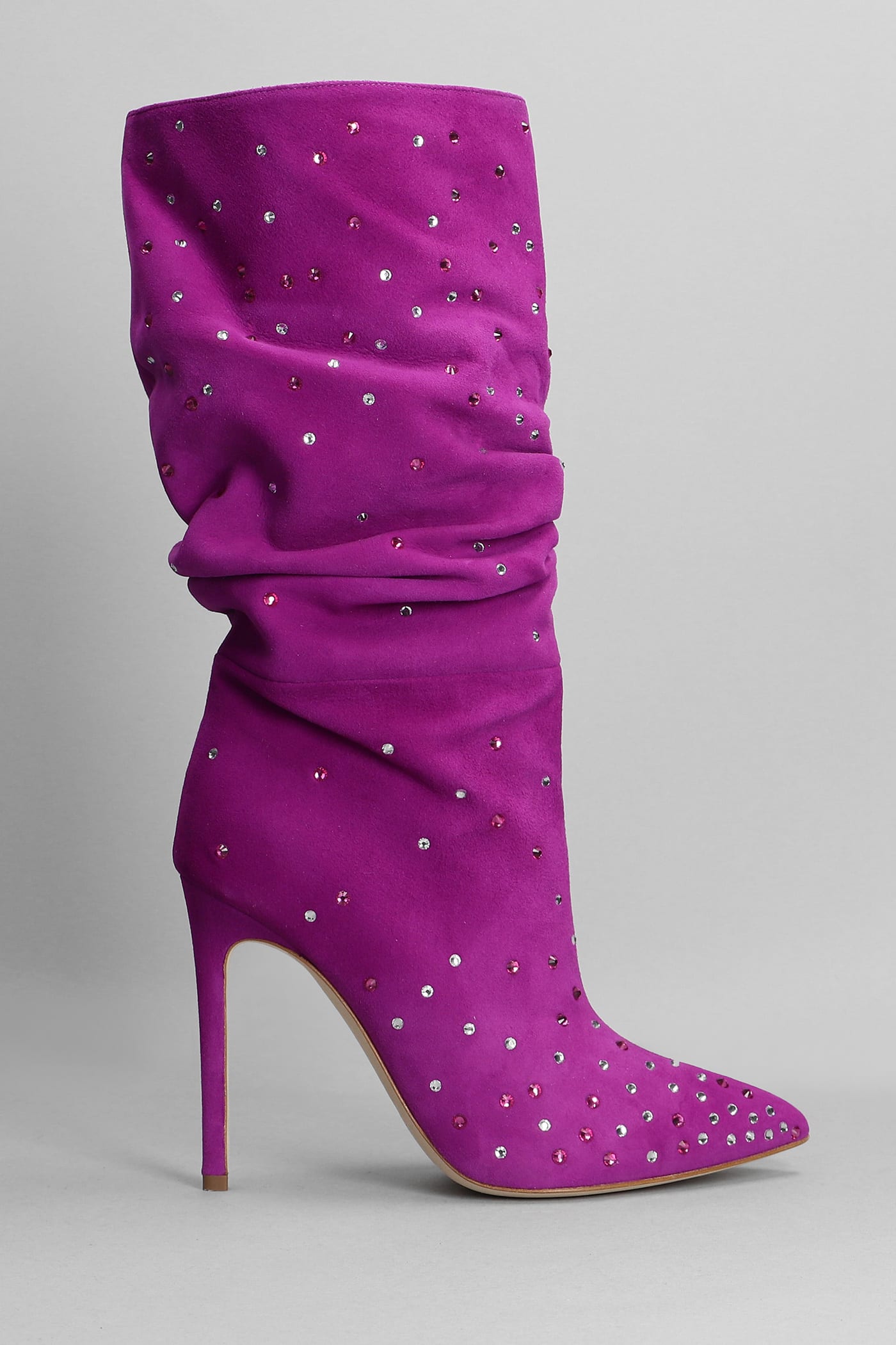 Paris Texas Holly High Heels Ankle Boots In Rose-pink Suede