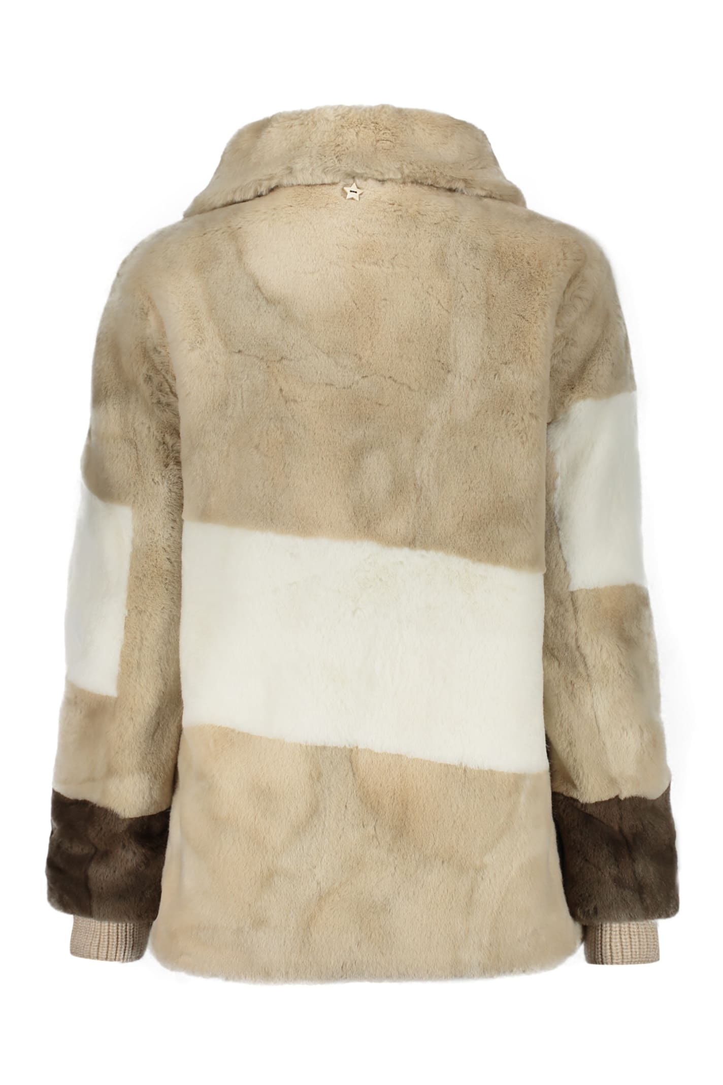 Lorena Antoniazzi Faux-fur Jacket In Beige