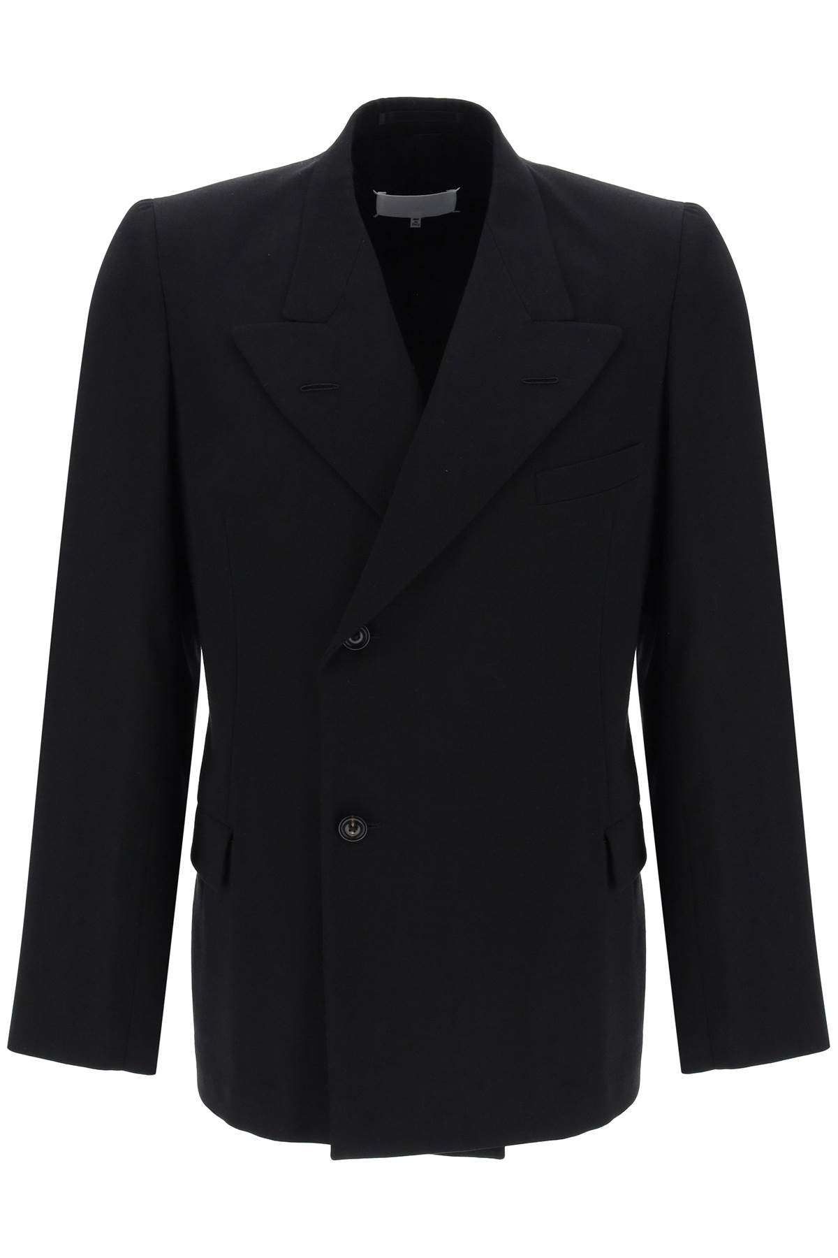 Shop Maison Margiela Double-breasted Wool Jacket In Black (black)