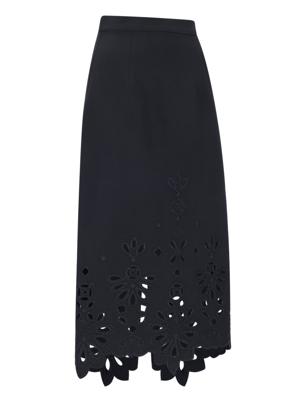 Shop Ermanno Scervino Sangallo Midi Skirt In Black