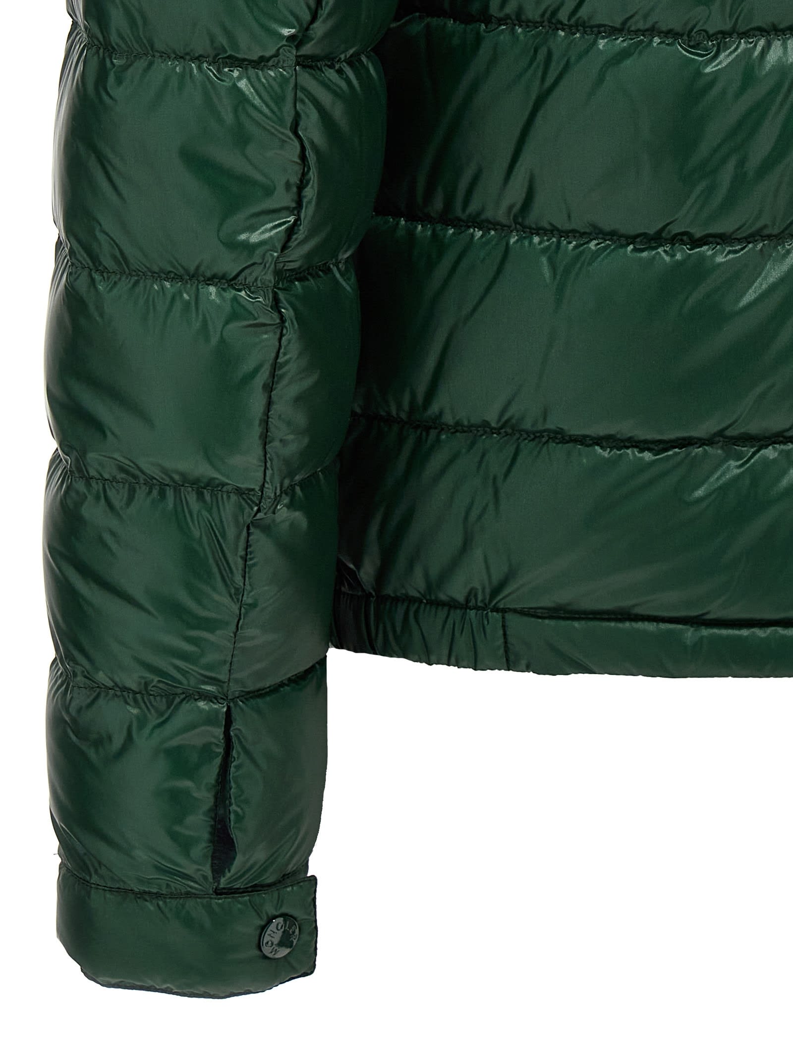 Moncler Logo-patch Padded Jacket In Green