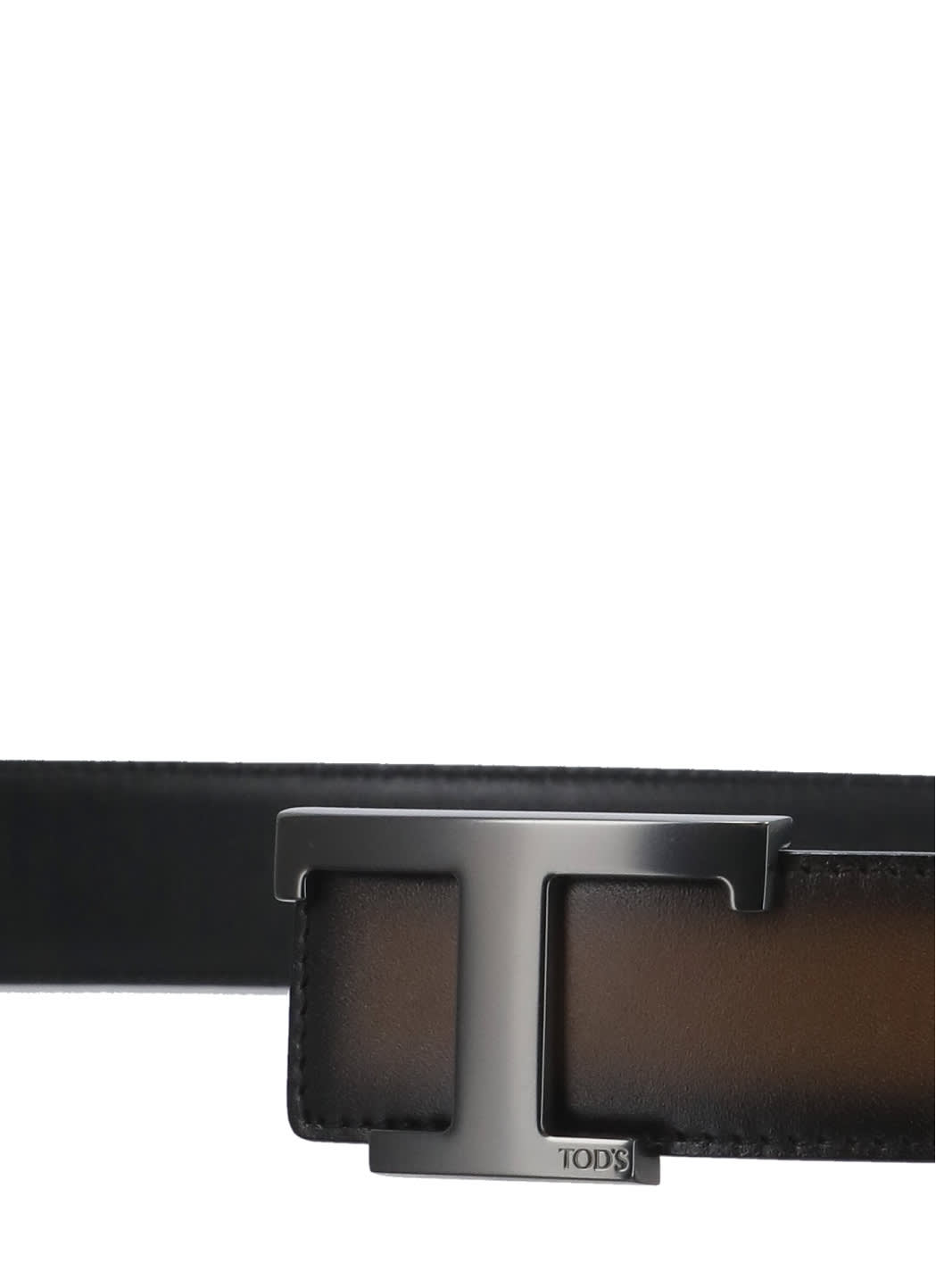 Tod's Brown Leather Belt With Prominent Logo Buckle In Brown