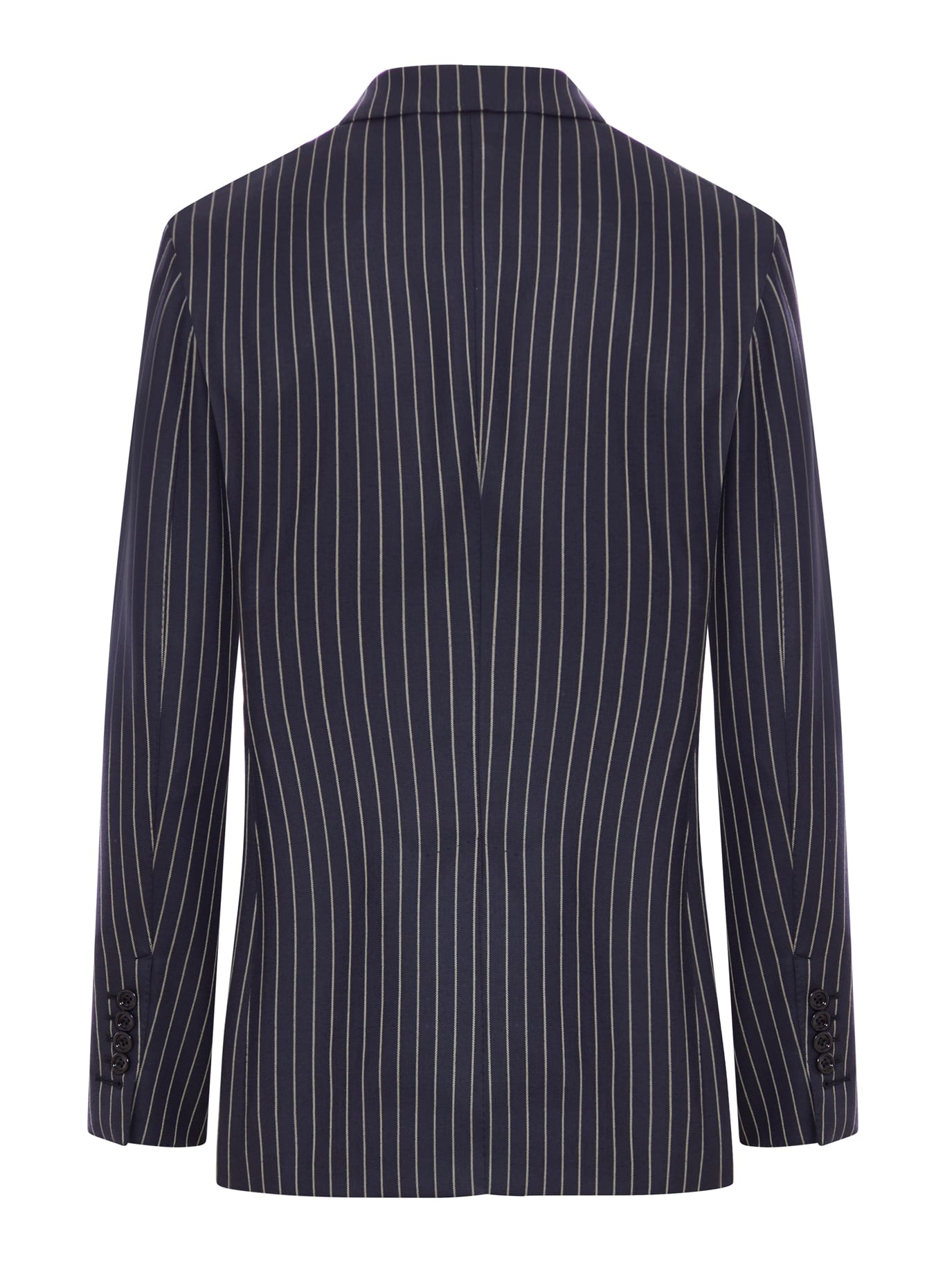 Tom Ford Single Breasted Wool Flannel Jacket With Stripes In Blue