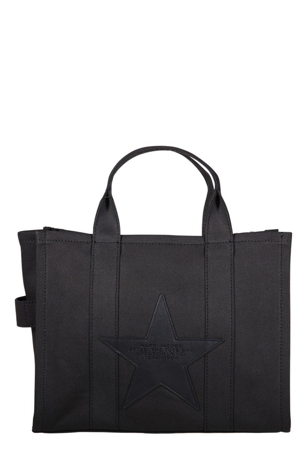 Marc Jacobs The Star Logo Printed Medium Tote Bag In Black