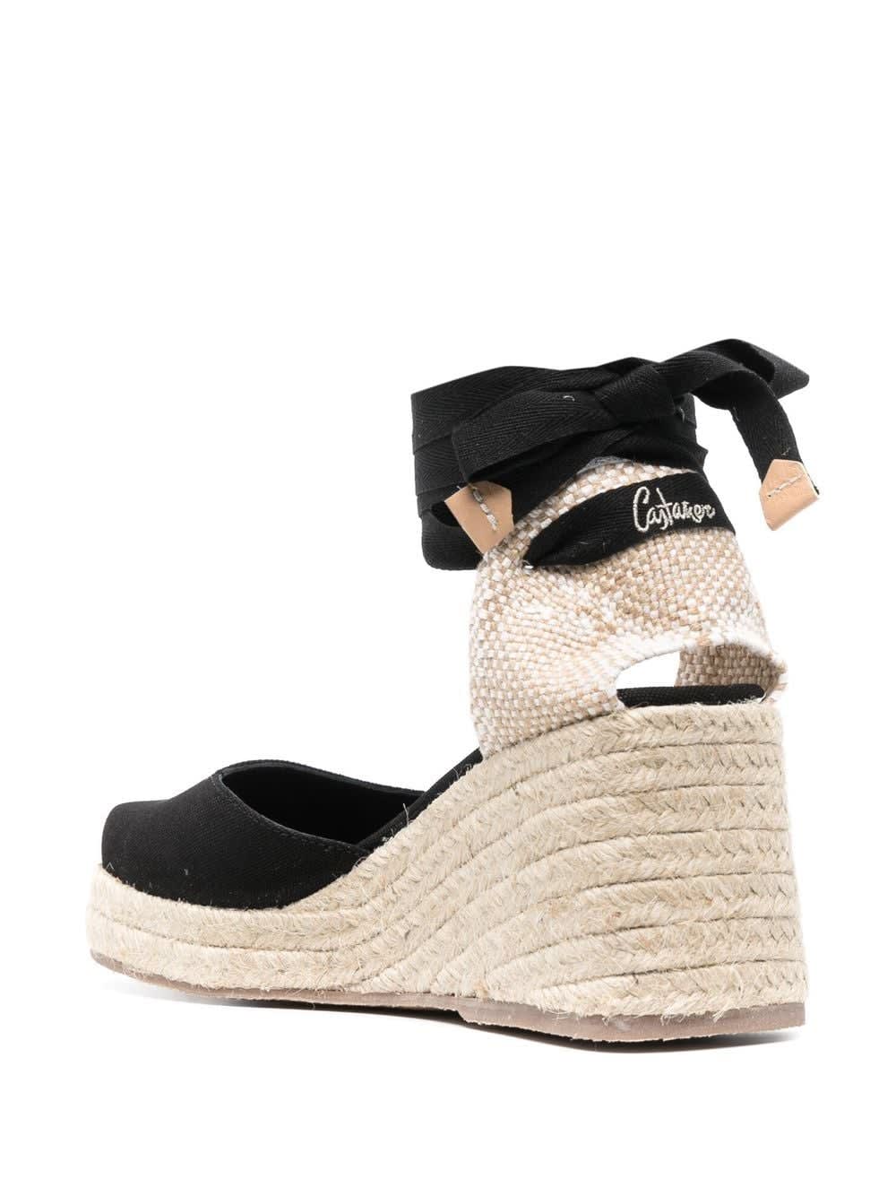 Castaã±er Tina Raffia Wedge Espadrilles In Multi