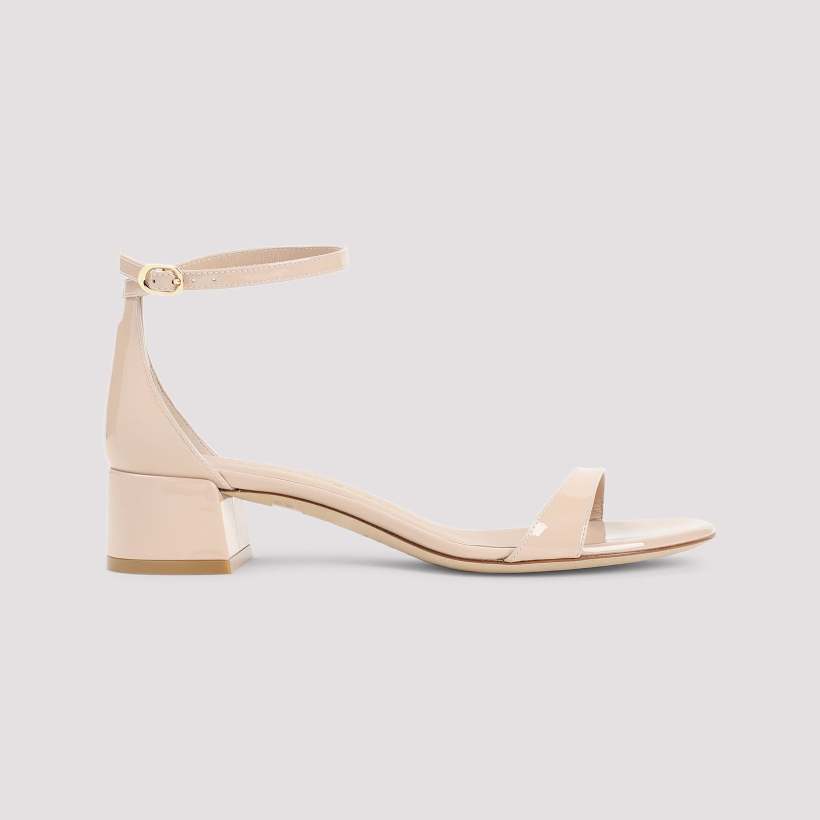 Stuart Weitzman Nudist Block 35 Sandals In Barely Beige