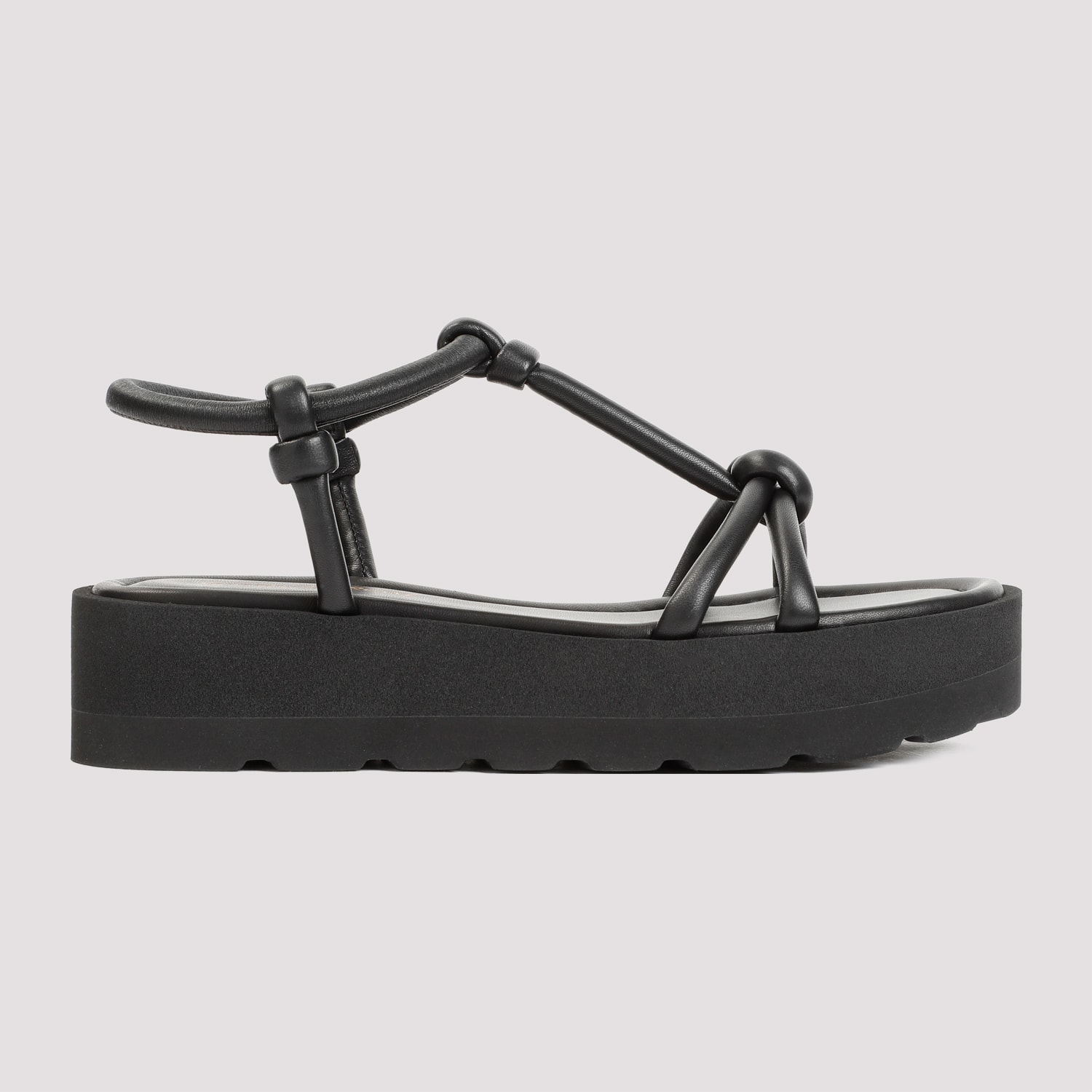 Shop Gianvito Rossi Marine Nappa Sandals In Nero Black