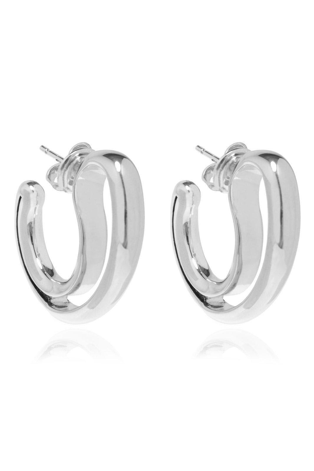 Bottega Veneta Large Frills Hoop Earrings In Silver