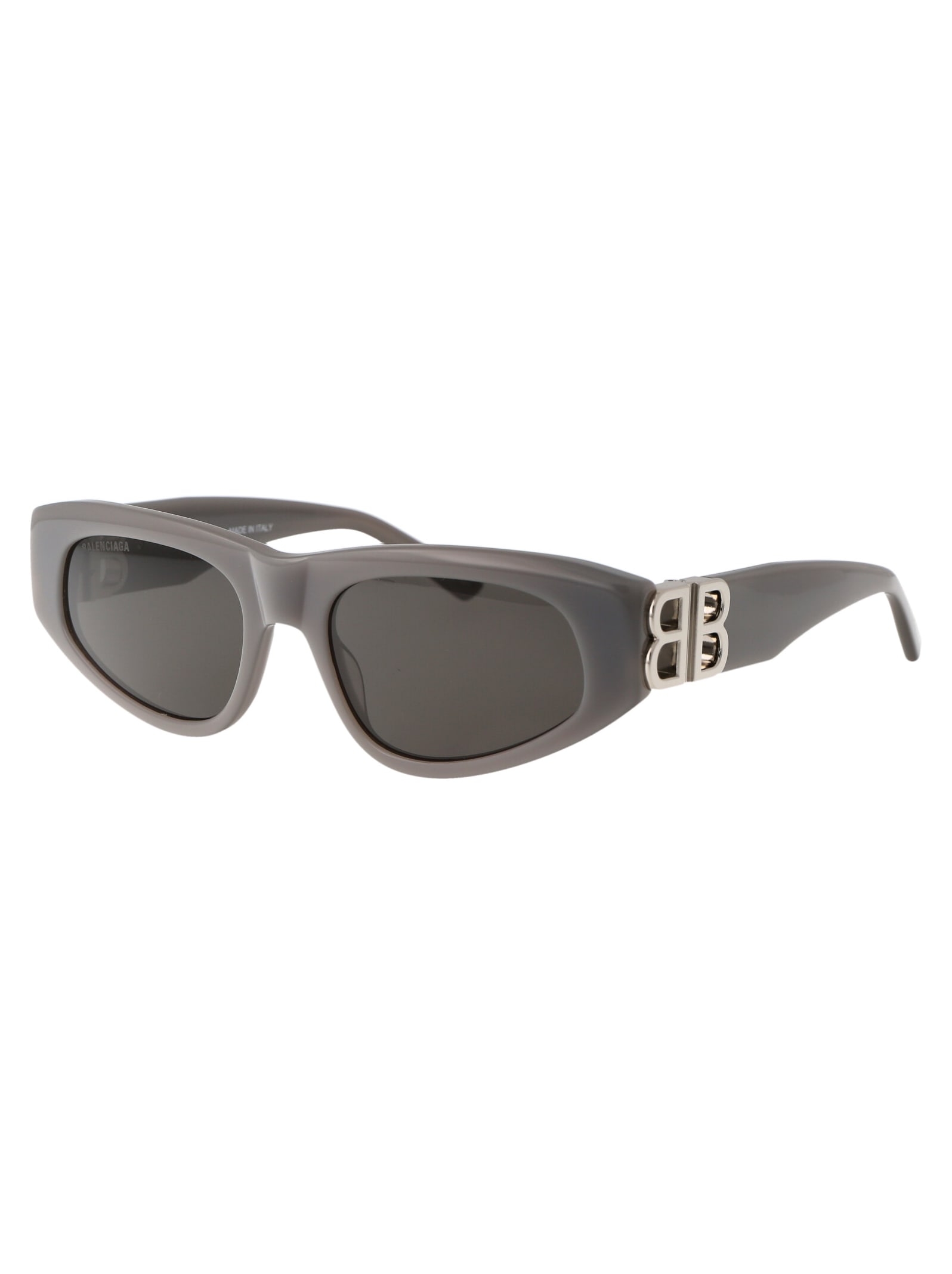Shop Balenciaga Bb0095s Sunglasses In 015 Grey Silver Grey