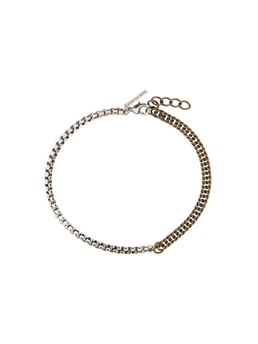 Shop Dries Van Noten Necklace With Chain In Gold