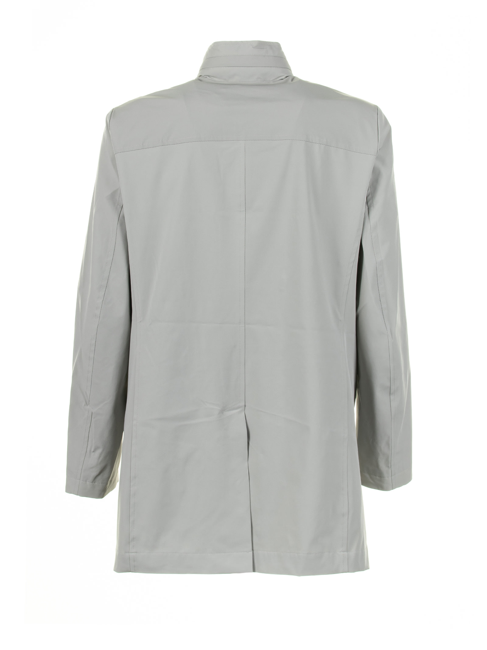 Shop Moorer Long Ice Trench Coat With Buttons In Ghiaccio