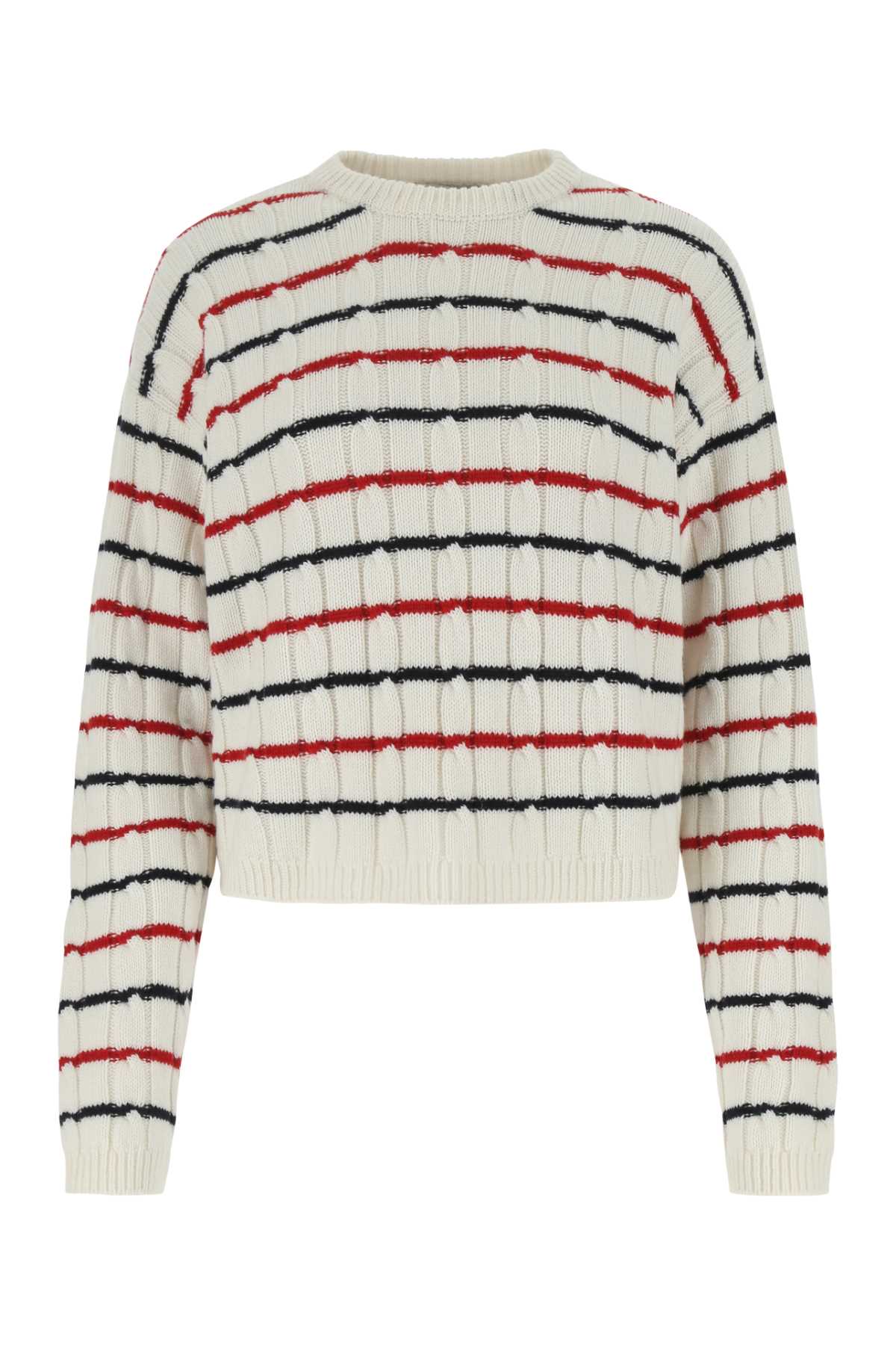 Shop Miu Miu Embroidered Cashmere Oversize Sweater In F0009