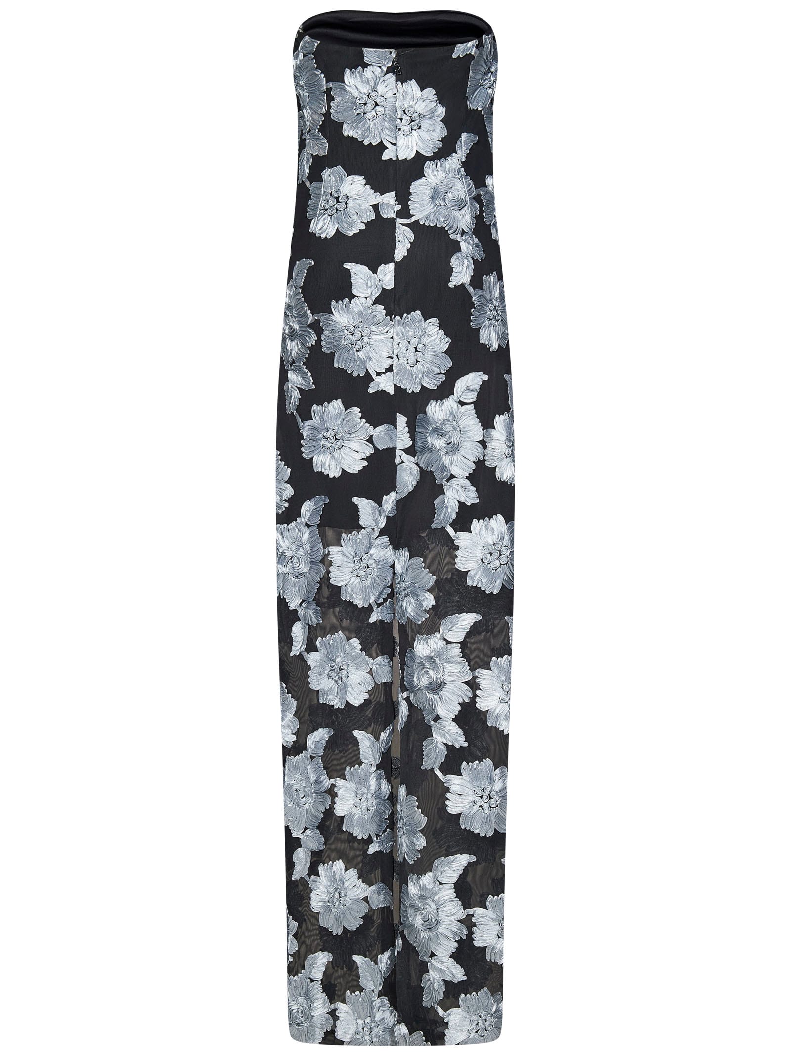 Shop Rotate Birger Christensen Long Dress In Grey