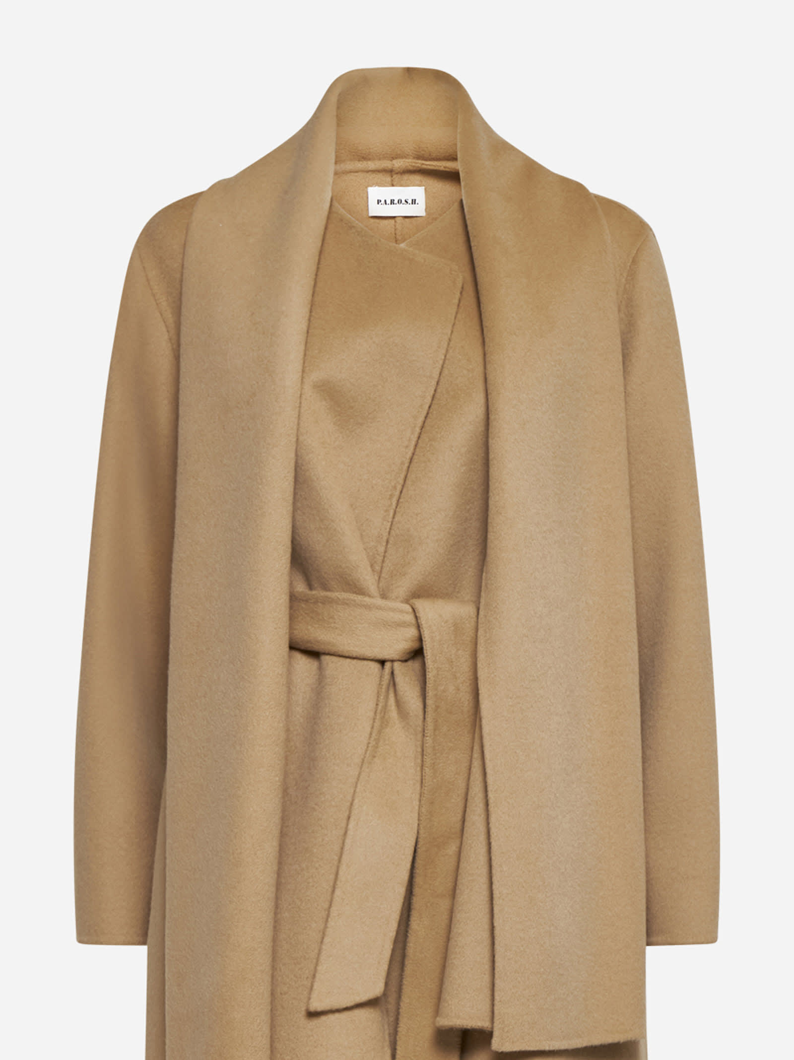 Shop P.a.r.o.s.h Coat In Beige