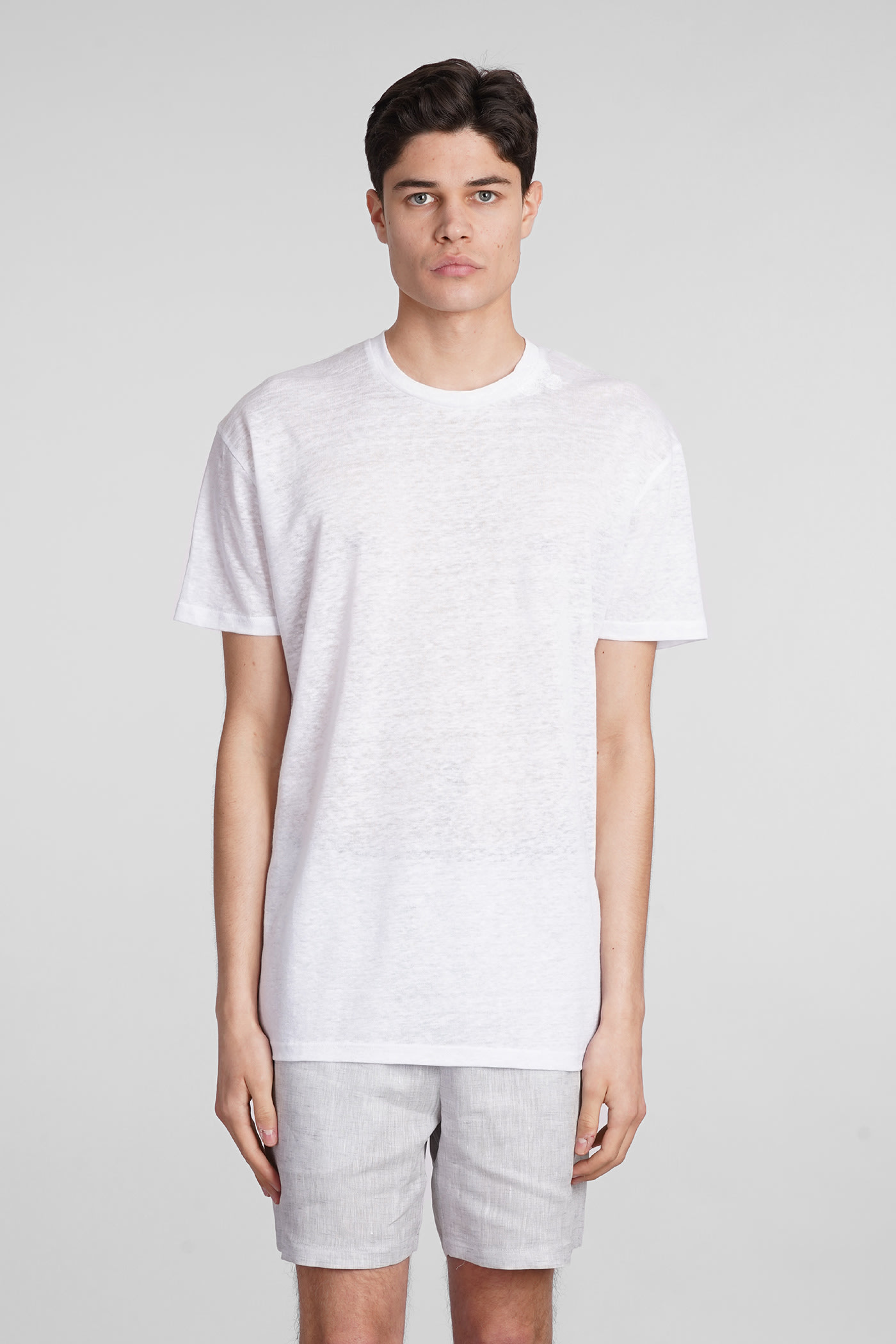 Shop Holy Caftan Theo Jl T-shirt In White Linen