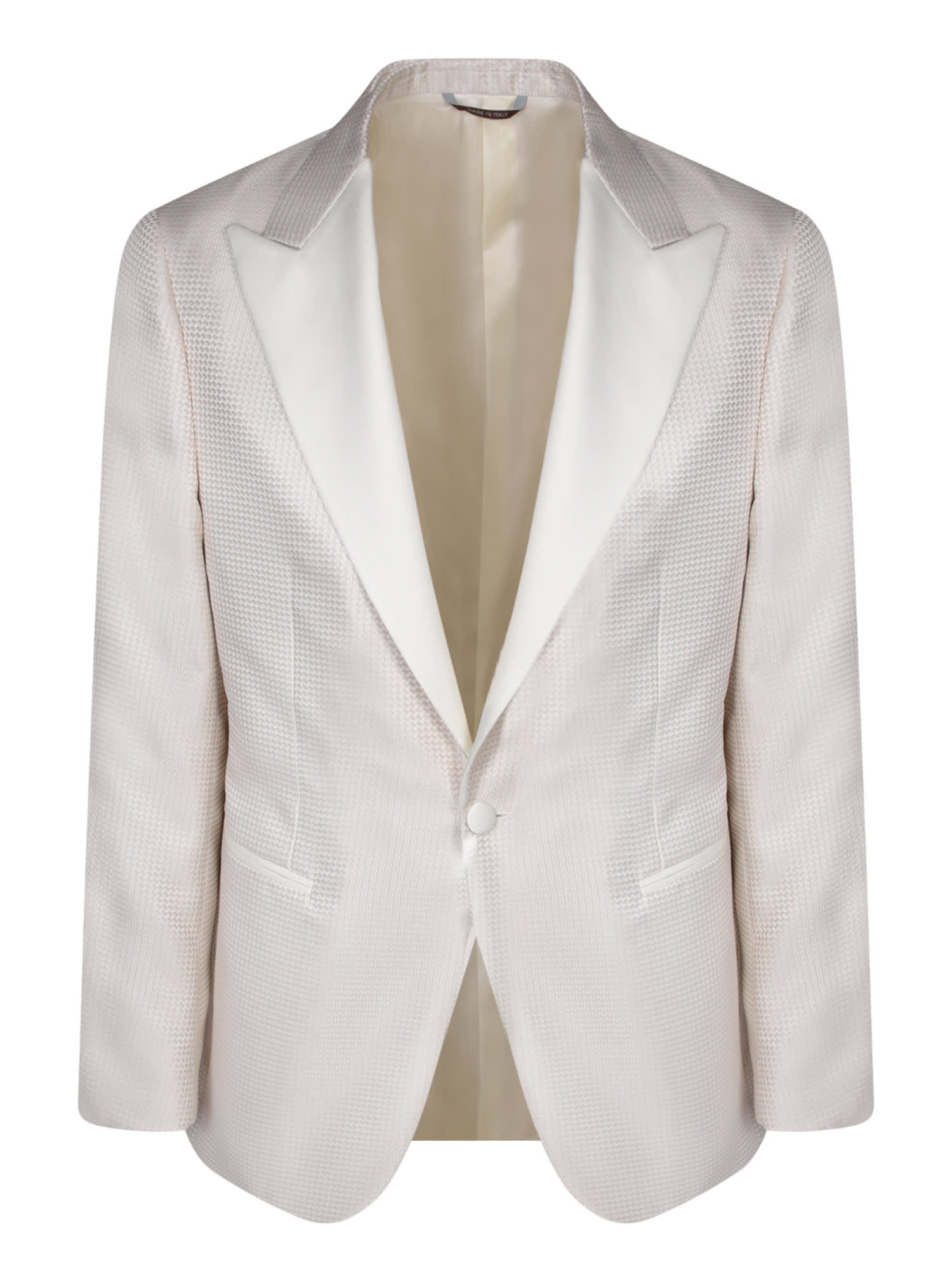 Shop Canali Armored Ivory Smoking In White