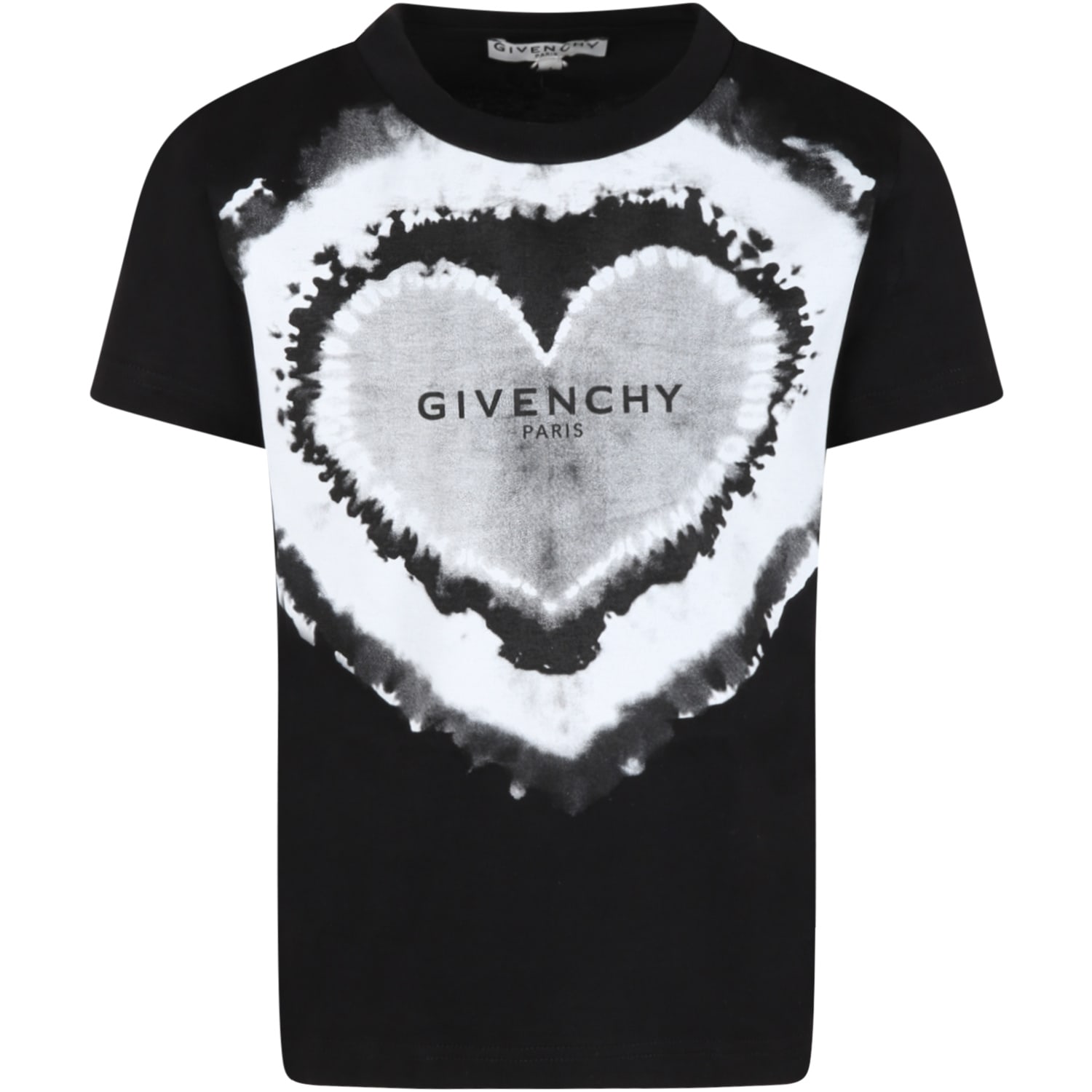 GIVENCHY BLACK T-SHIRT FOR GIRL WITH HEART,H25299 09B