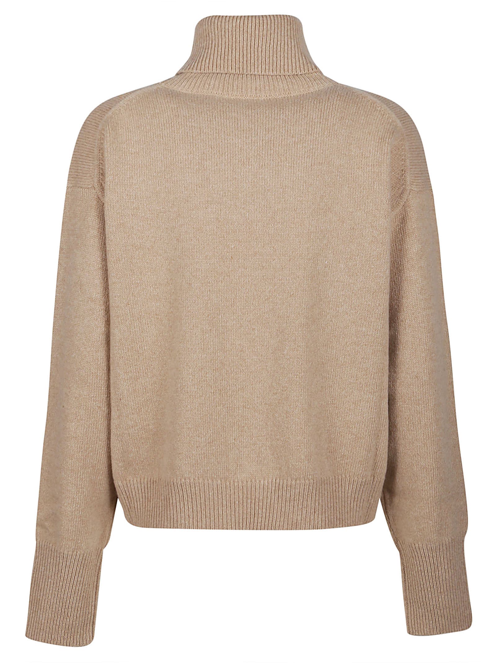 Shop Kenzo Boxy Crest Turtle Neck Sweater In Tabac