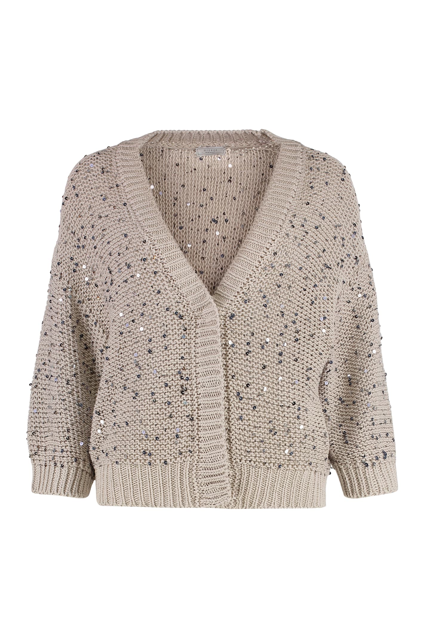 Shop Peserico Openwork-knit Cardigan