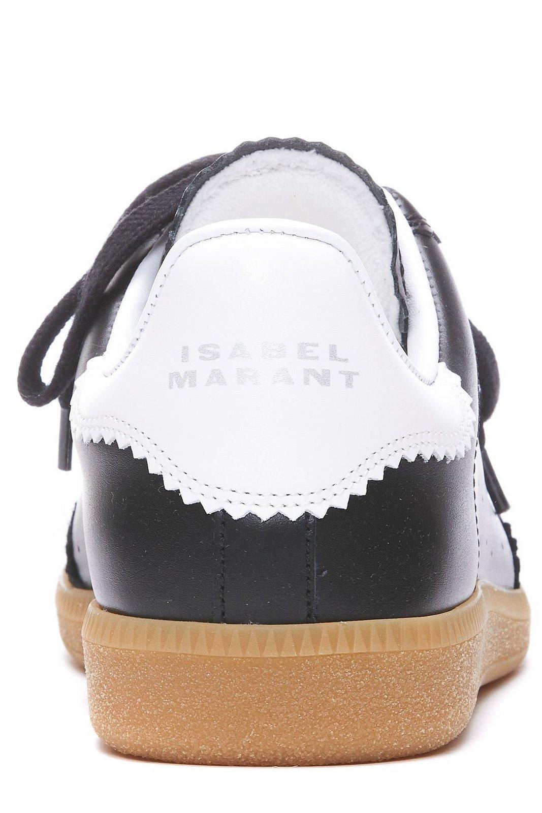 Isabel Marant Round Toe Lace-up Sneakers In Black