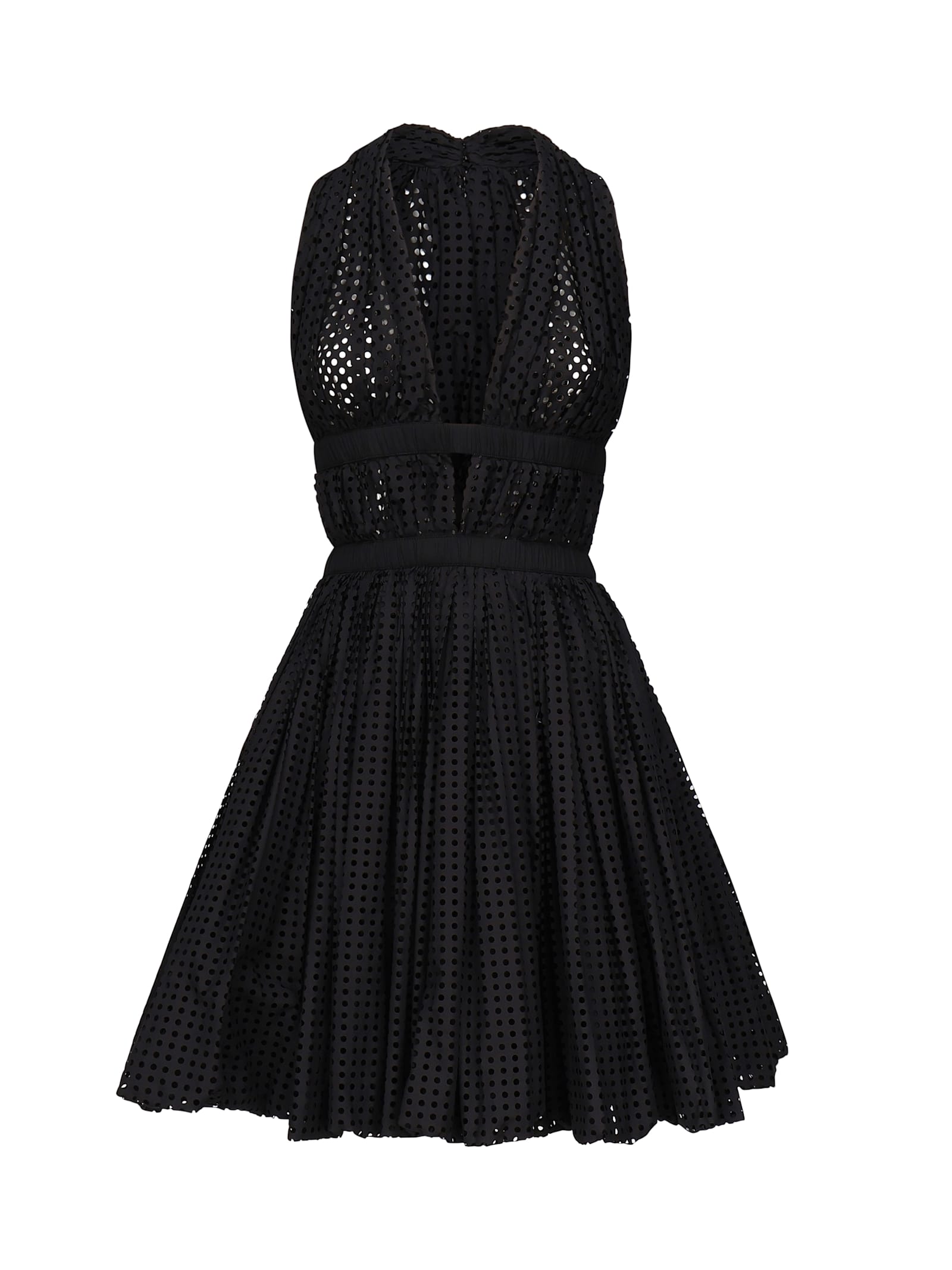 Alaïa Perforated Poplin Mini Dress
