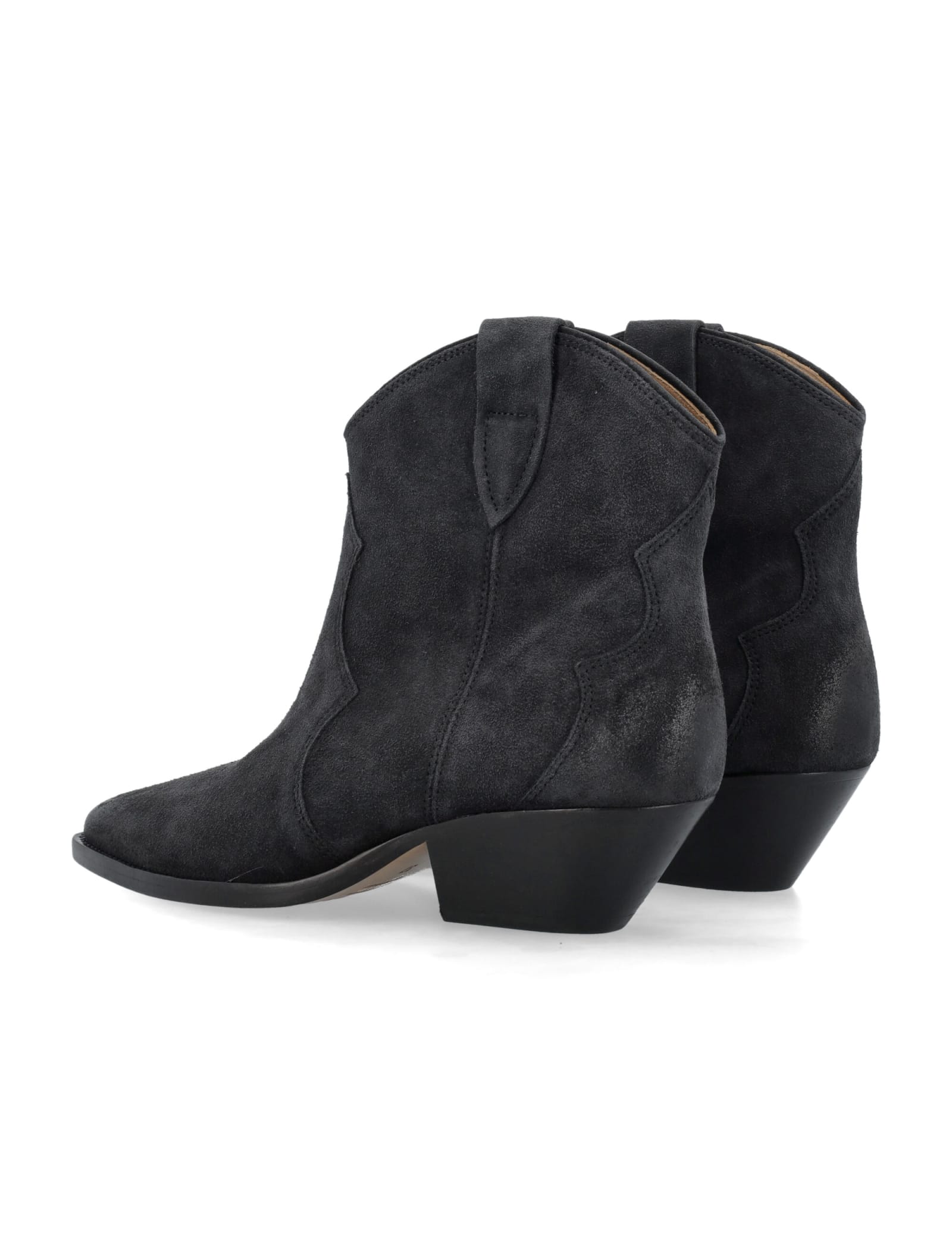 Shop Isabel Marant Dewina Suede Boots In Faded Black