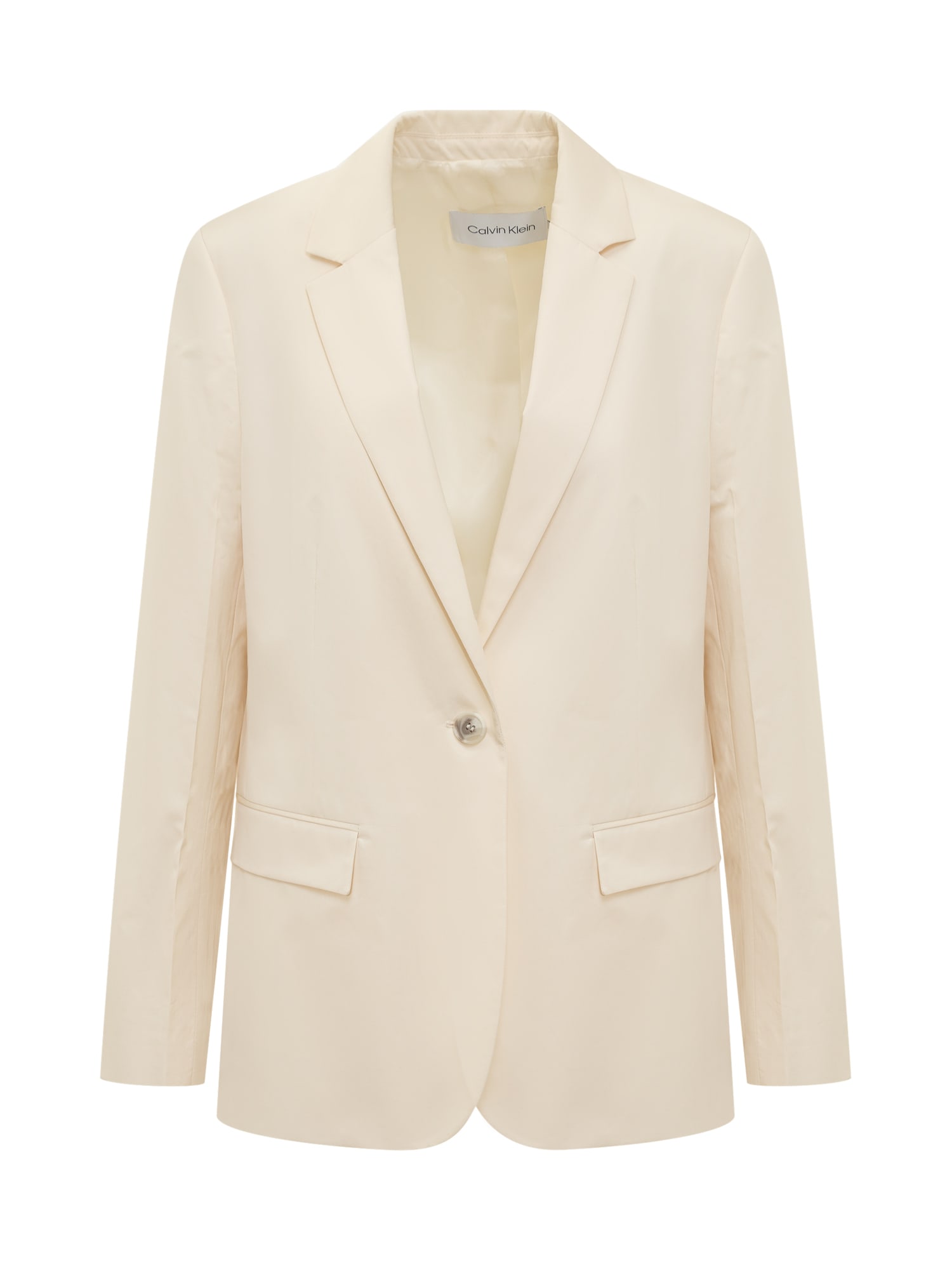 Calvin Klein Single-breasted Long-sleeve Blazer In Vanilla Ice