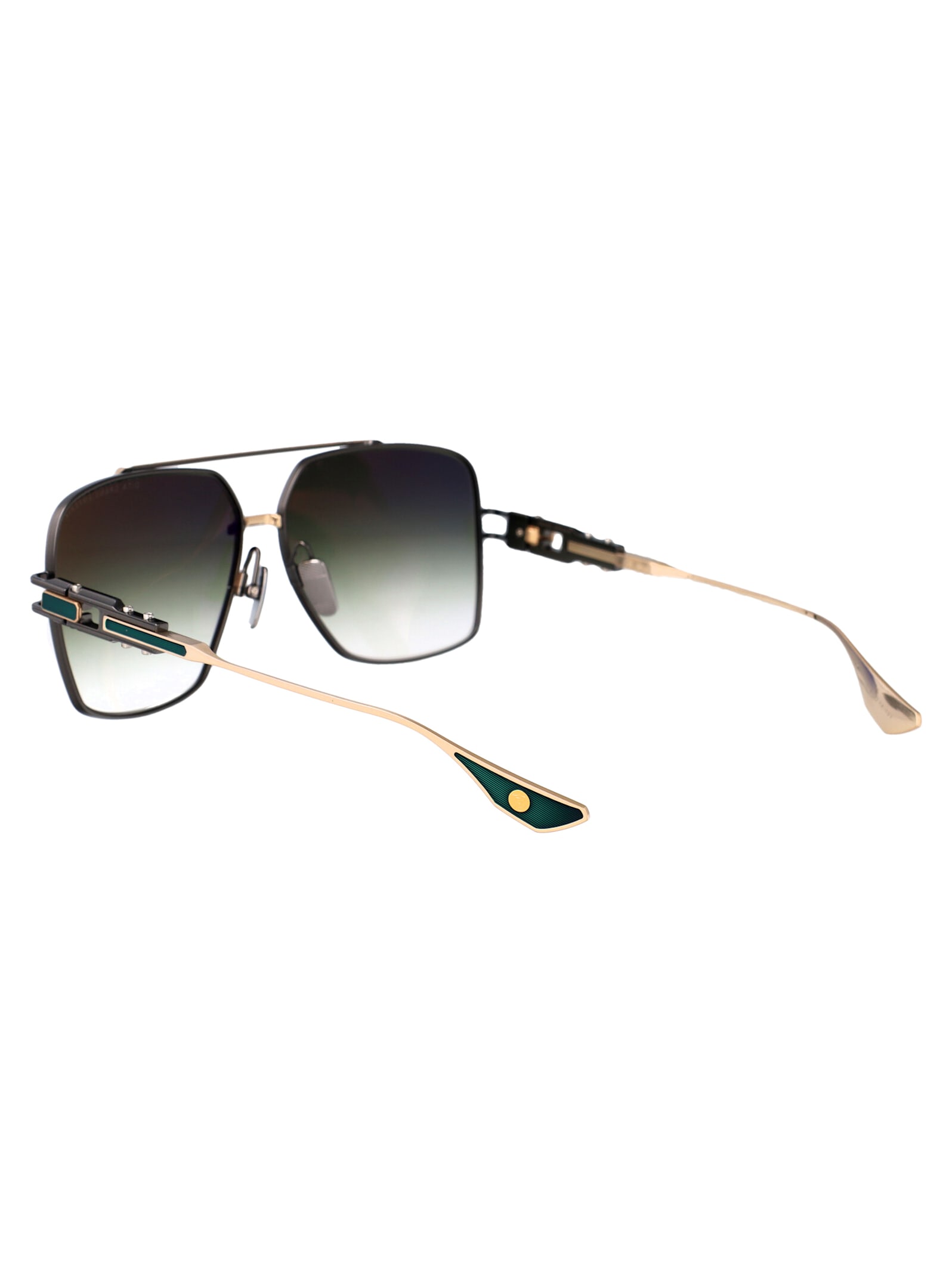 Dita Grand-emperik Sunglasses In Black Rhodium - Brushed White Gold W/ Dark G-15 To Clear Gradient