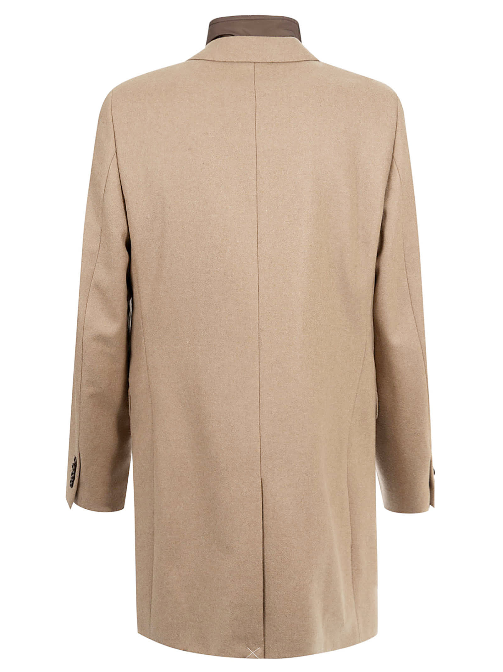 Shop Fay High-neck Layered Buttoned Coat