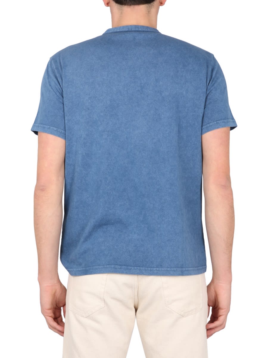 Fay Crewneck T-shirt Graphic Print In Blue