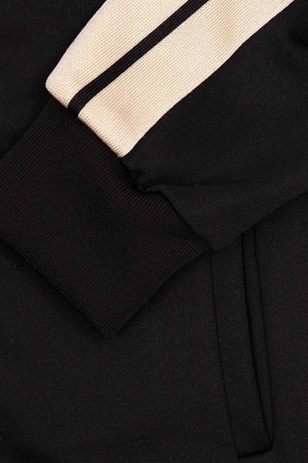 Shop Palm Angels Contrast-stripe Zipped Track Jacket In Black Off