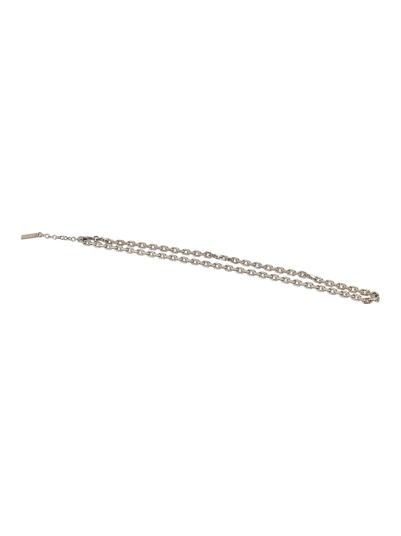 Shop Saint Laurent Chain Necklace In Silver